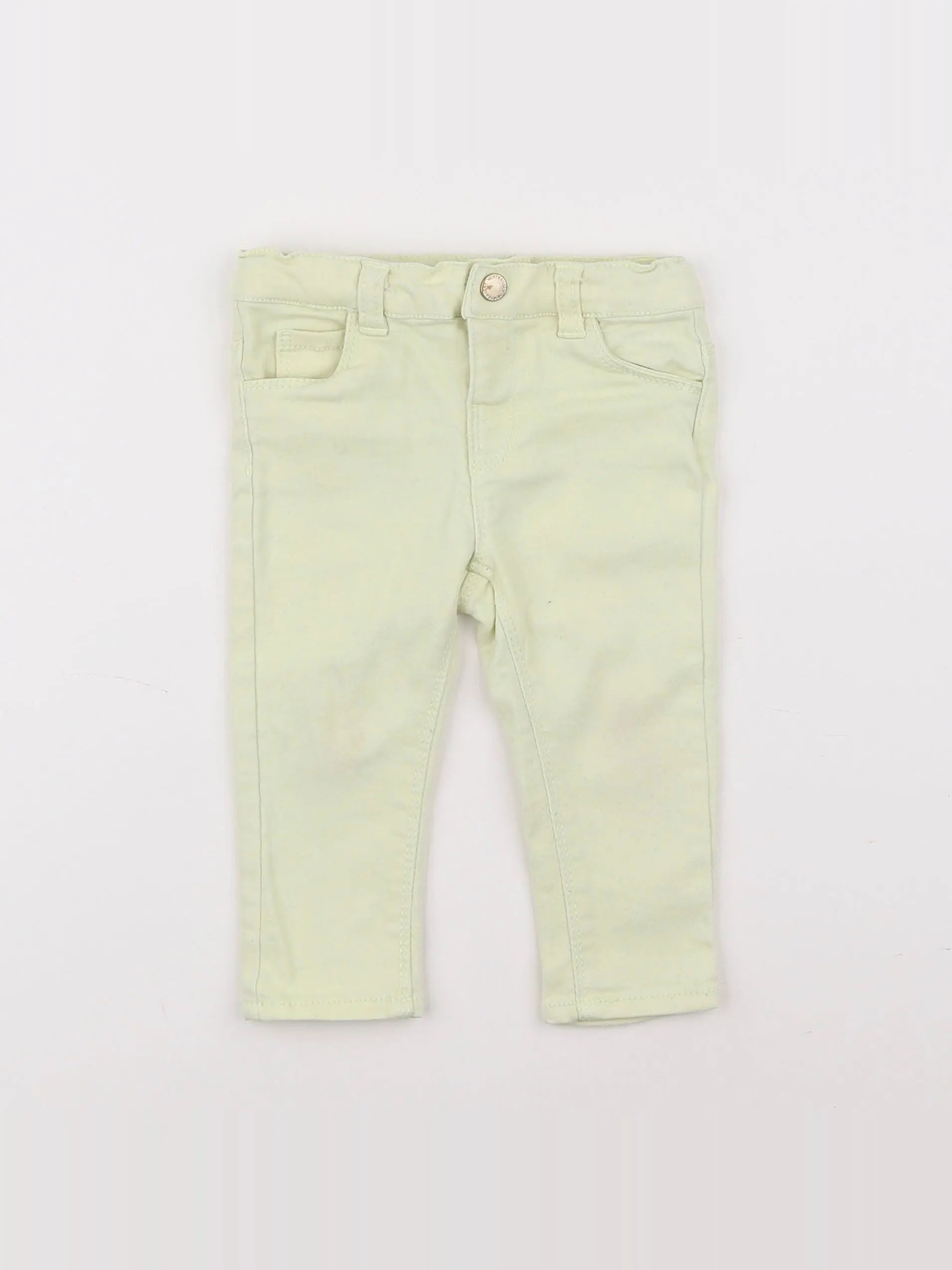 Vertbaudet - pantalon jaune - 12 mois