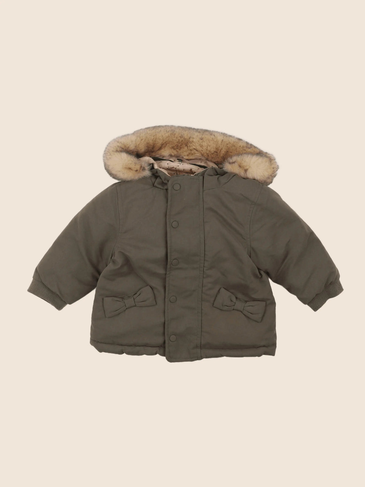 Vertbaudet - parka réversible vert, rose - 9/12 mois