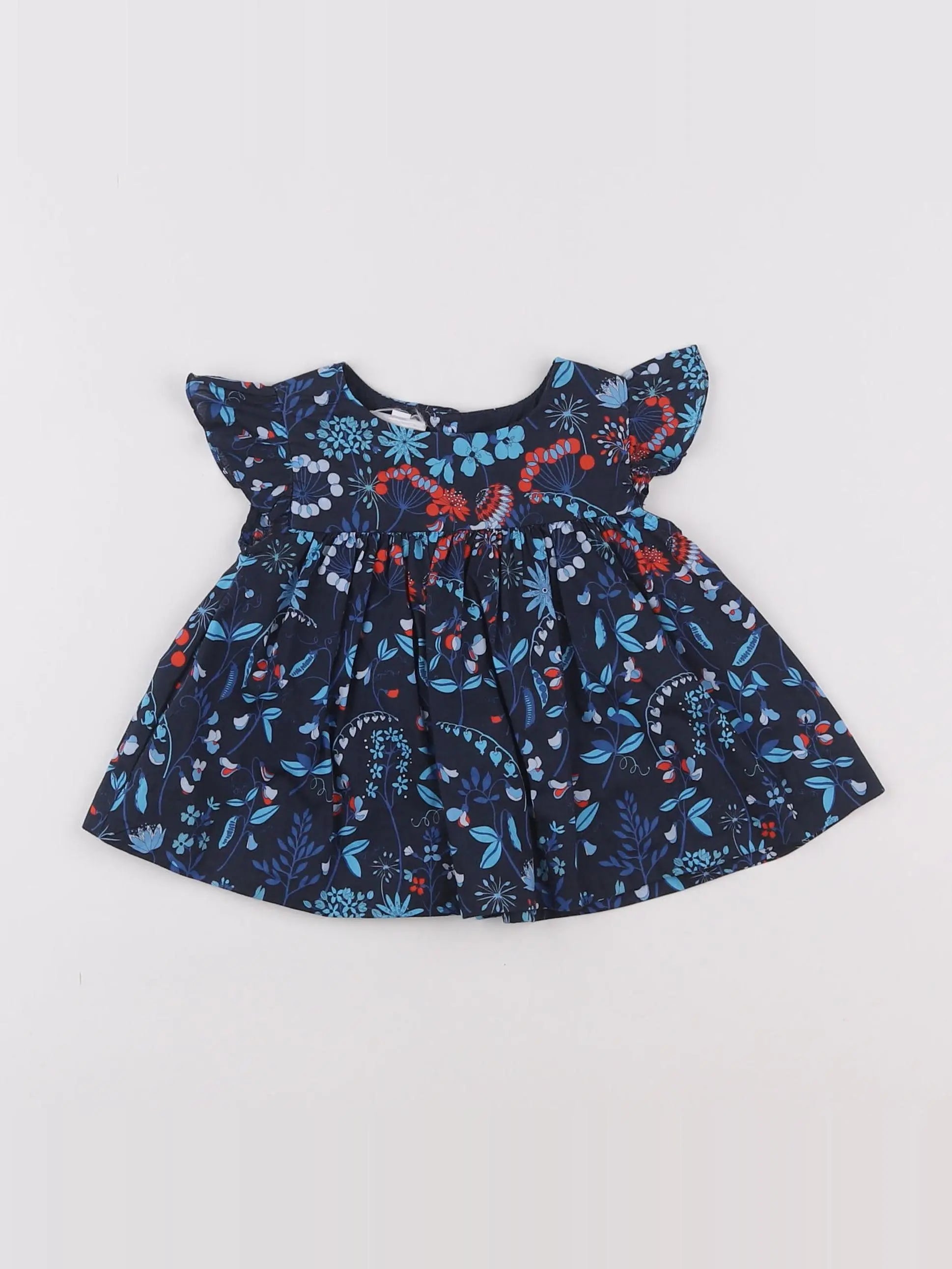 Jacadi - blouse liberty bleu - 6 mois