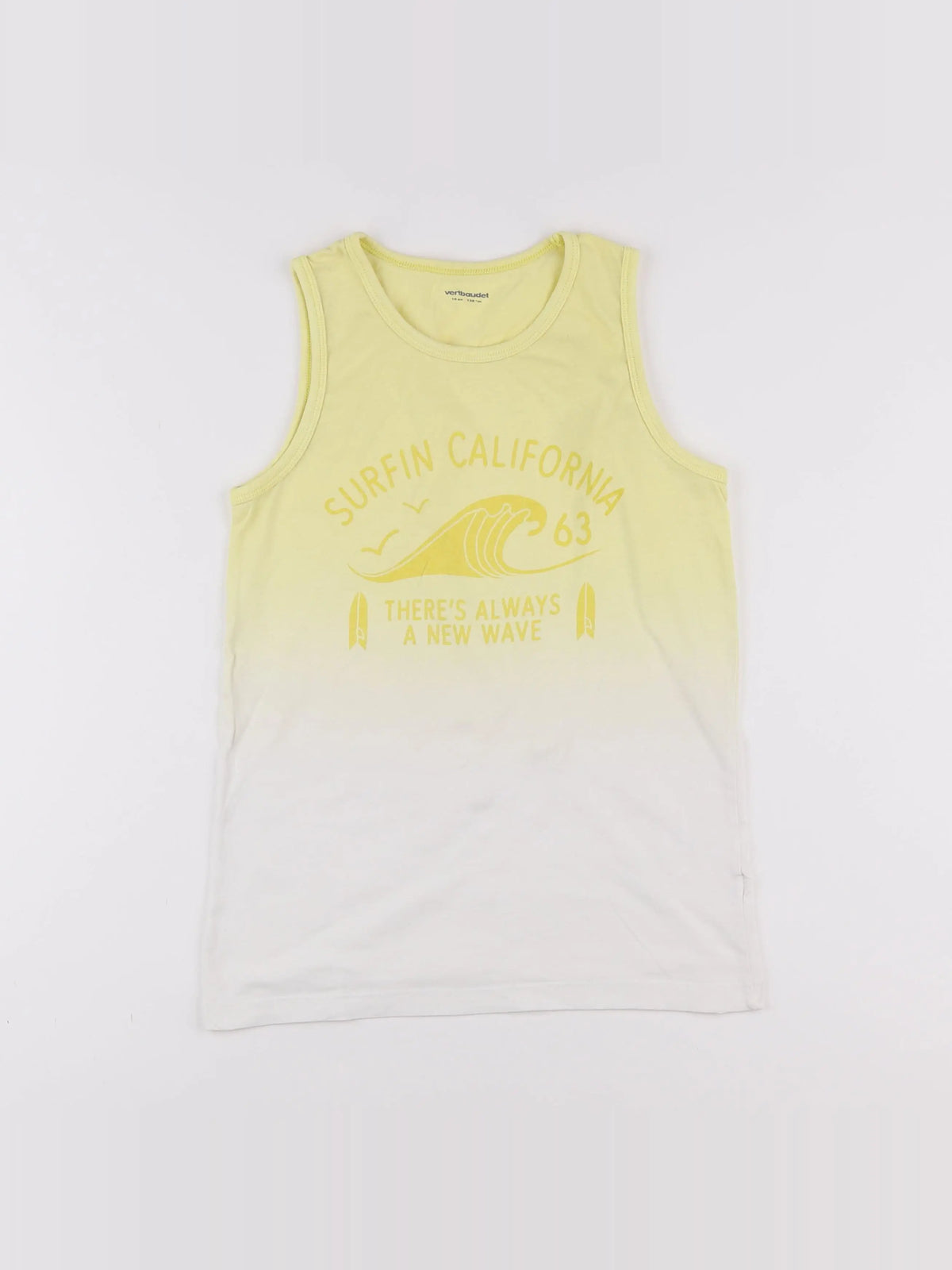 Vertbaudet - tee-shirt blanc, jaune - 10 ans