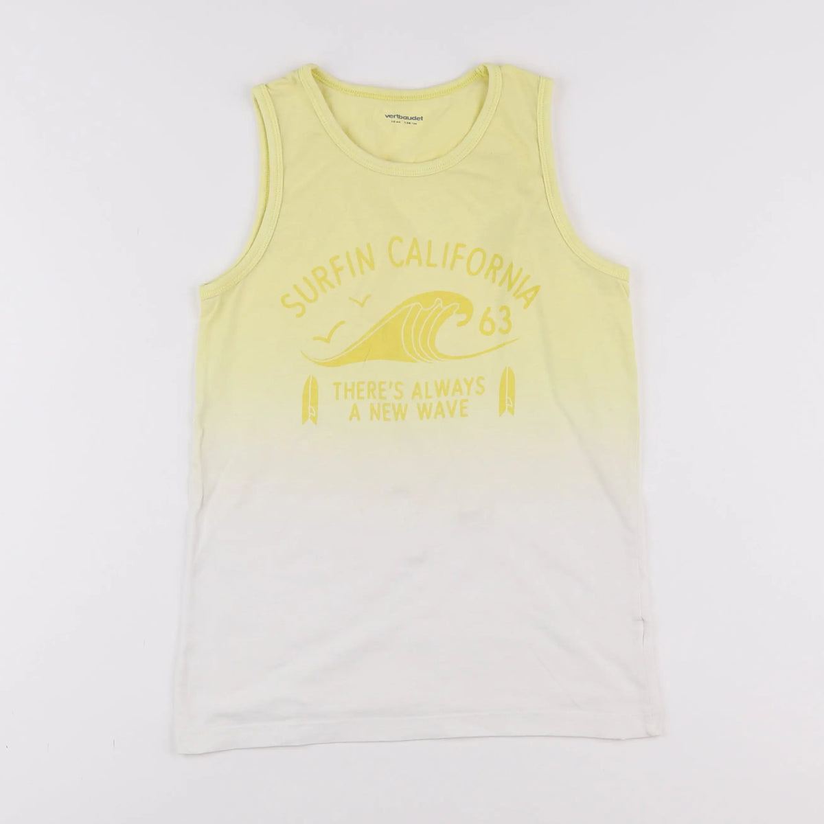 Vertbaudet - tee-shirt blanc, jaune - 10 ans