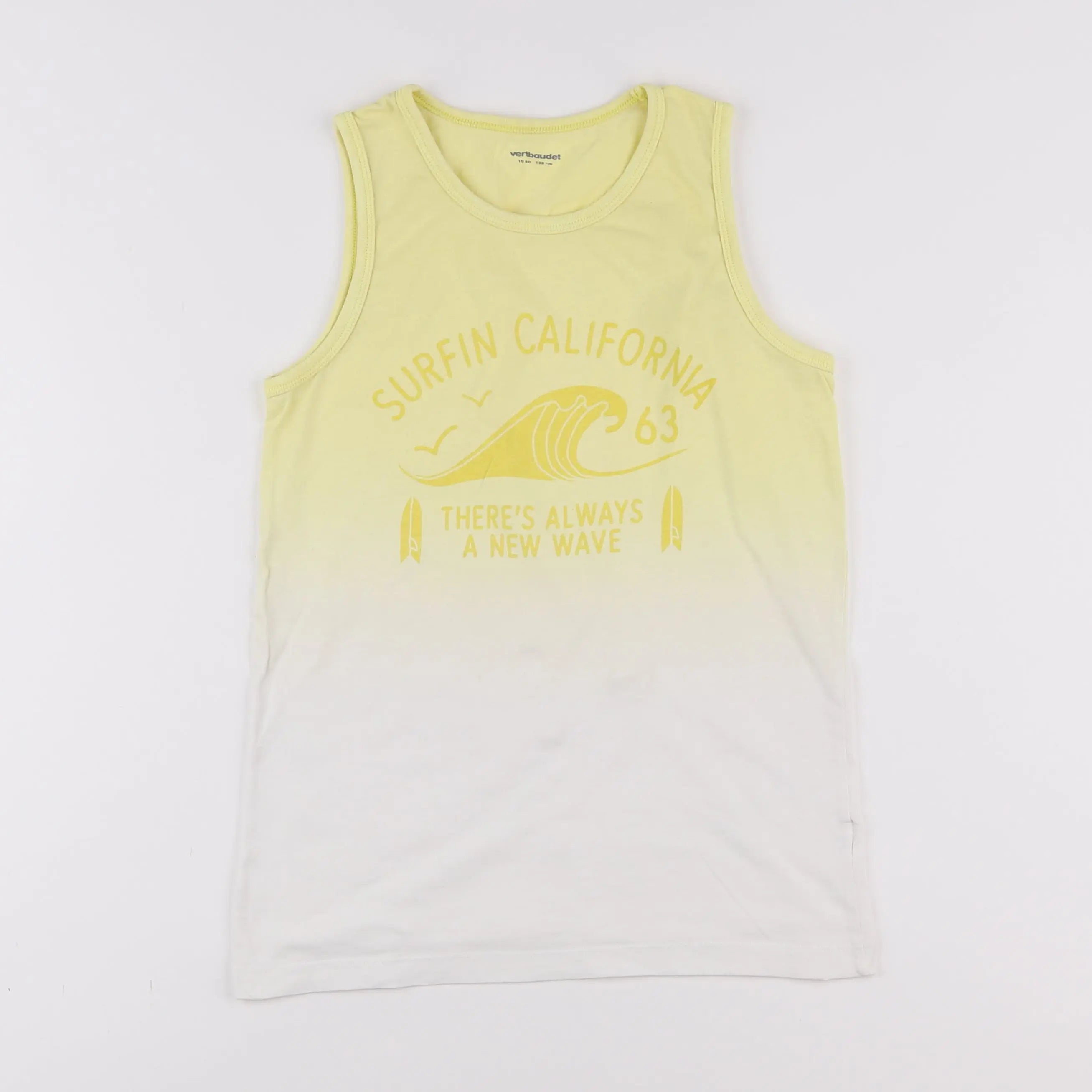 Vertbaudet - tee-shirt blanc, jaune - 10 ans