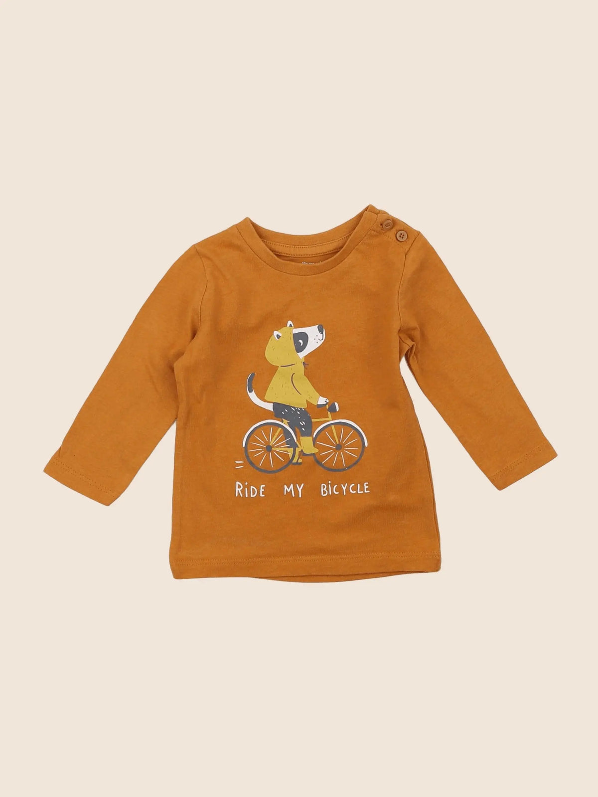 Vertbaudet - tee-shirt marron - 6 mois