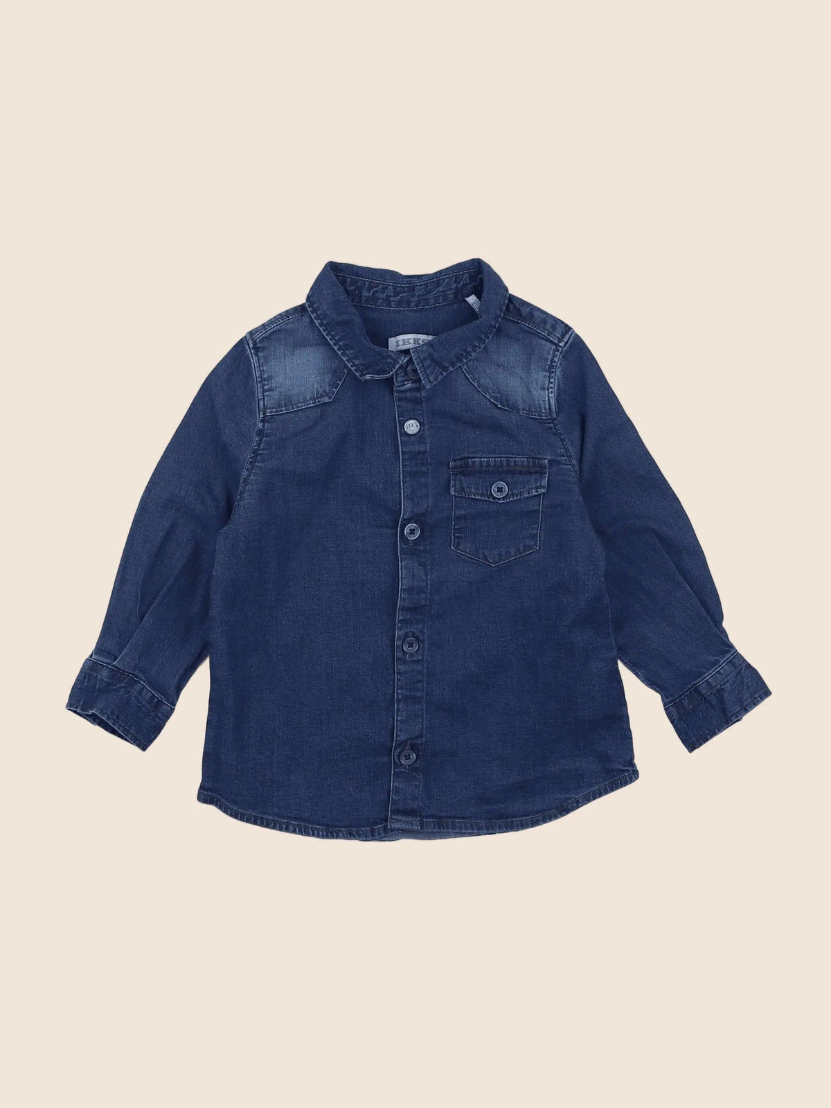IKKS - chemise imprimé au dos bleu - 12 mois