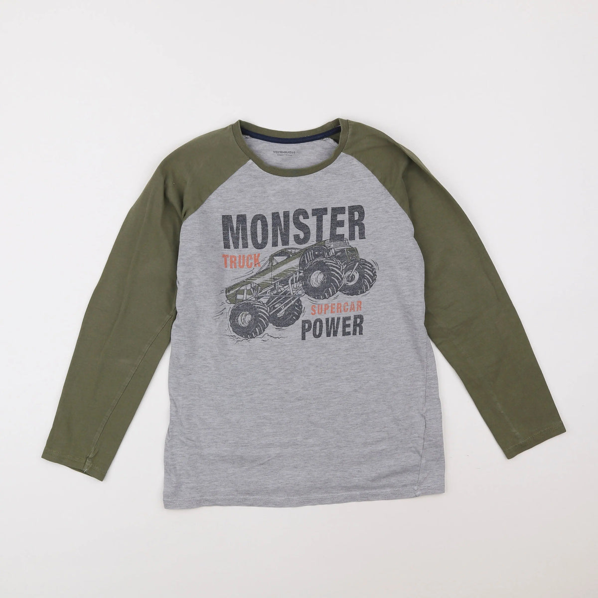 Vertbaudet - tee-shirt gris, vert - 12 ans