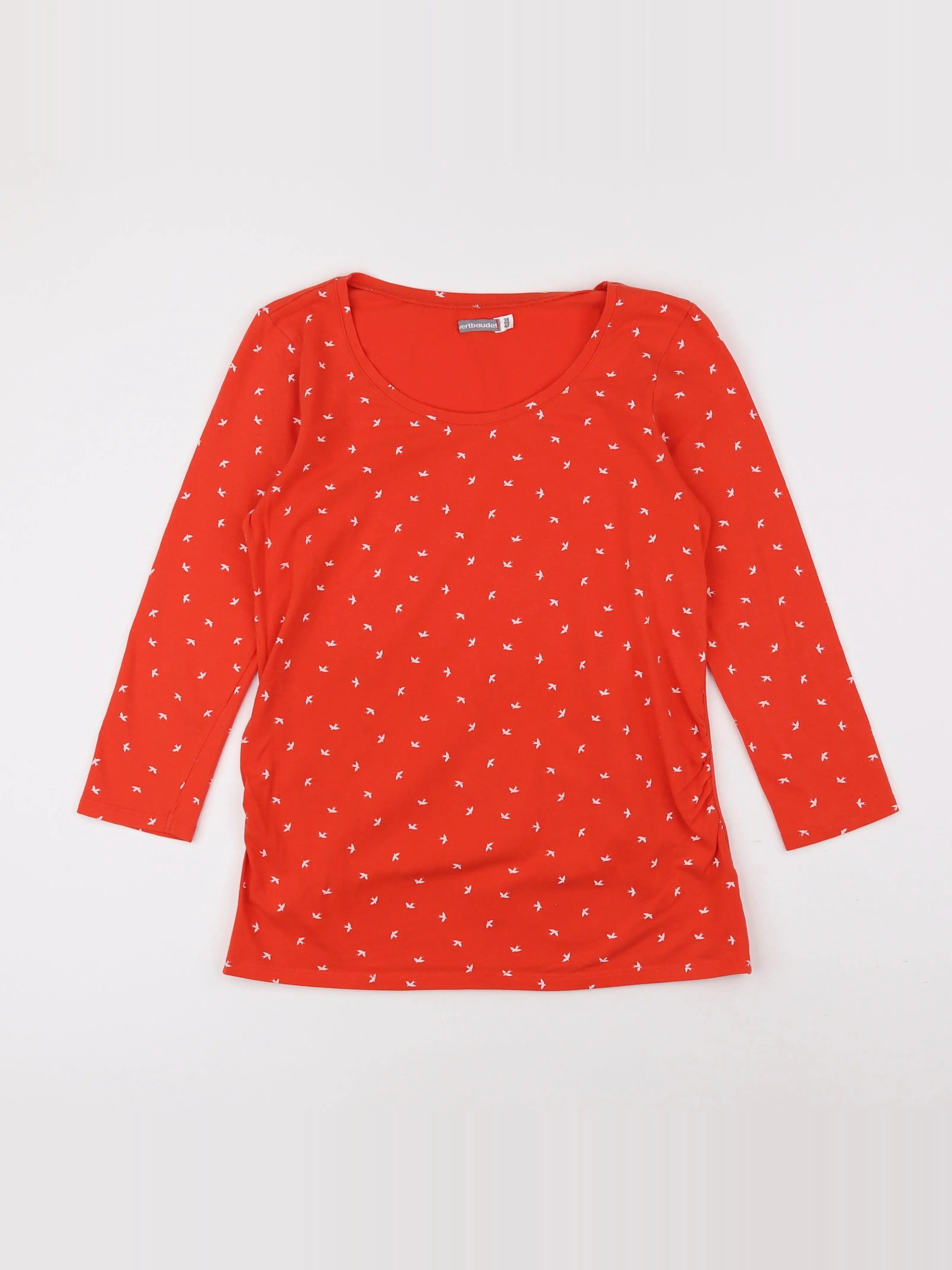 Vertbaudet - tee-shirt grossesse rouge - 38 à 40
