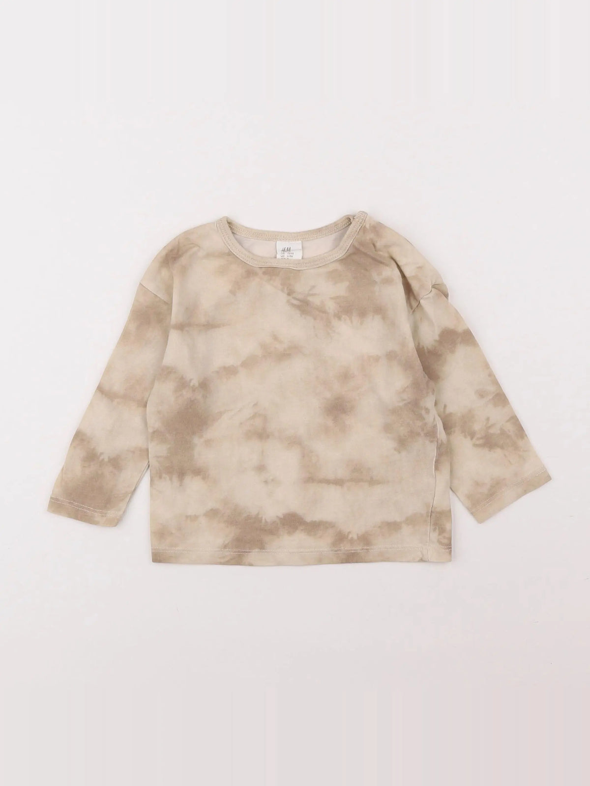 H&M - tee-shirt marron, beige - 6/9 mois