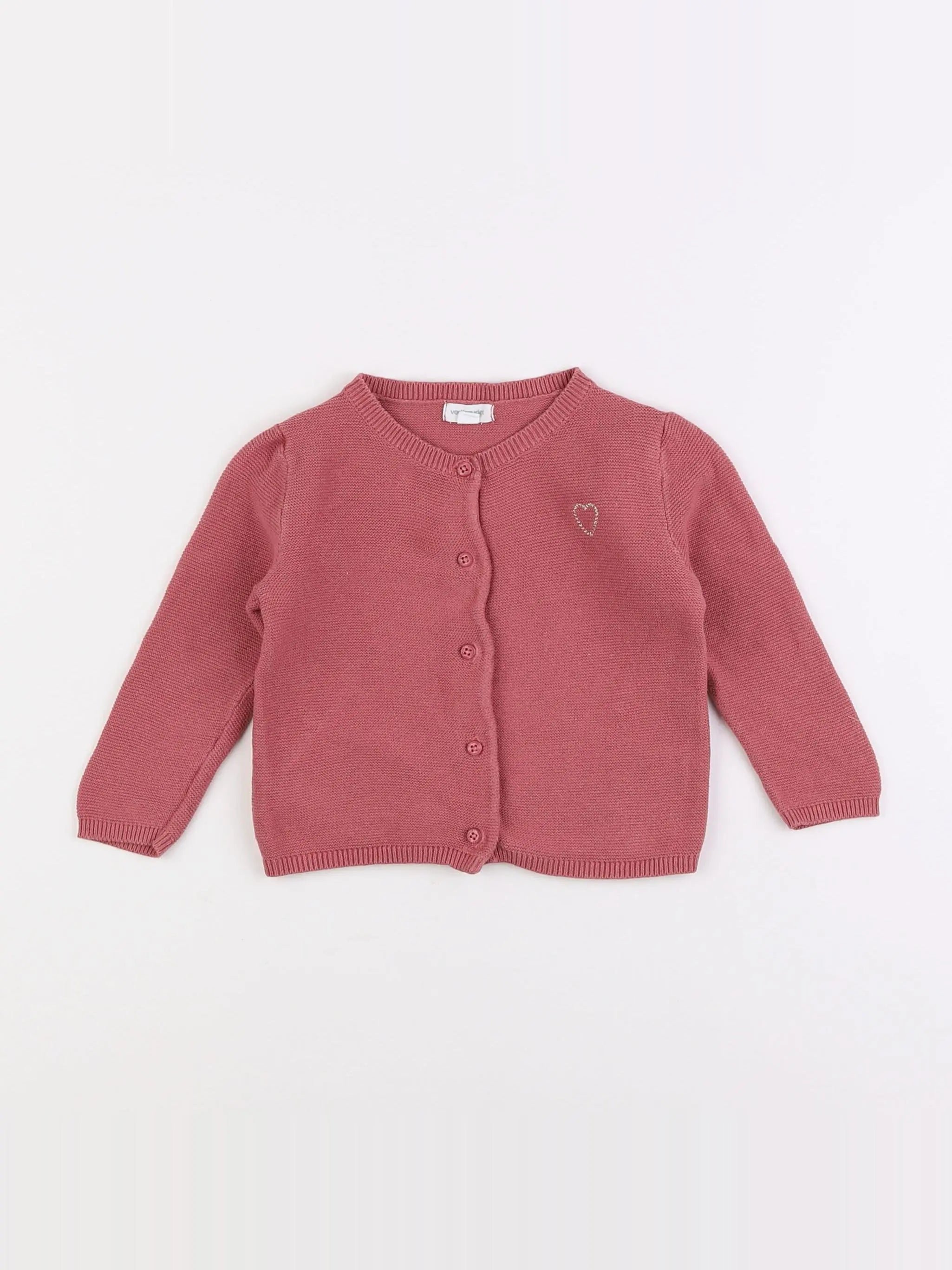 Vertbaudet - gilet rose - 9 mois