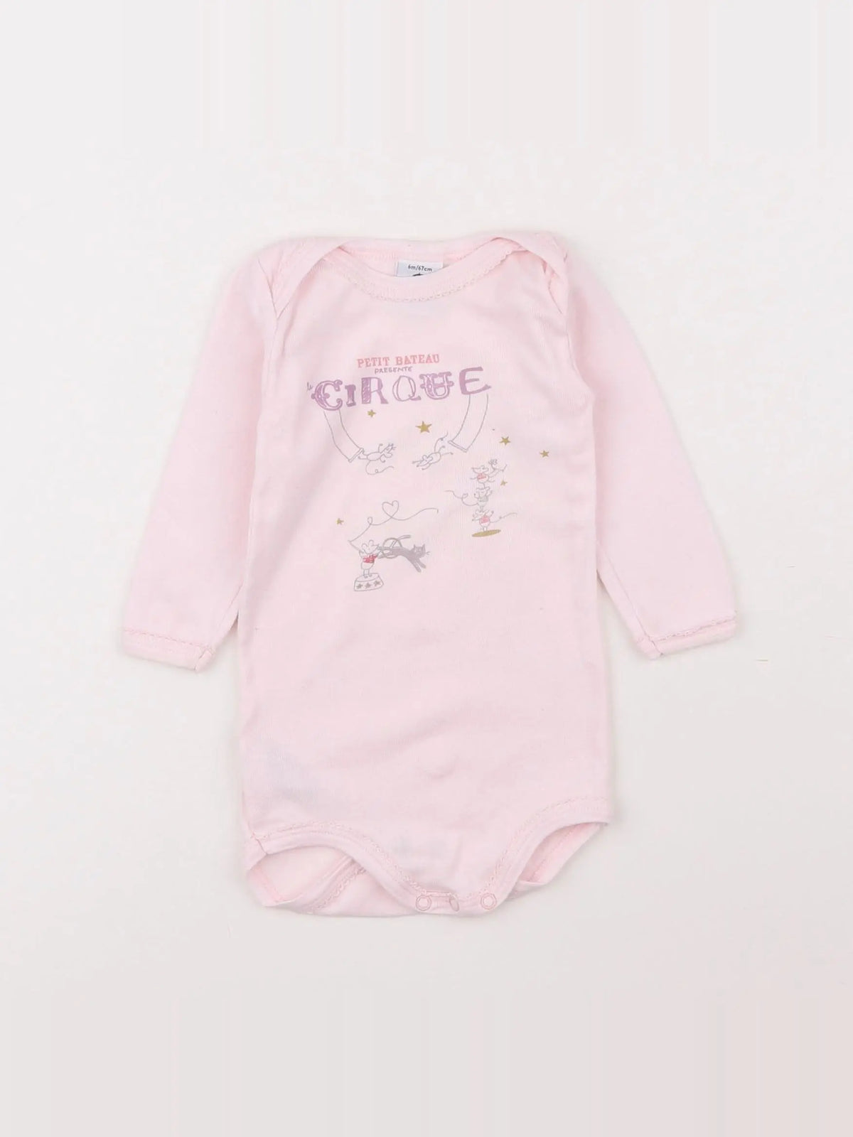 Petit Bateau - body rose - 6 mois