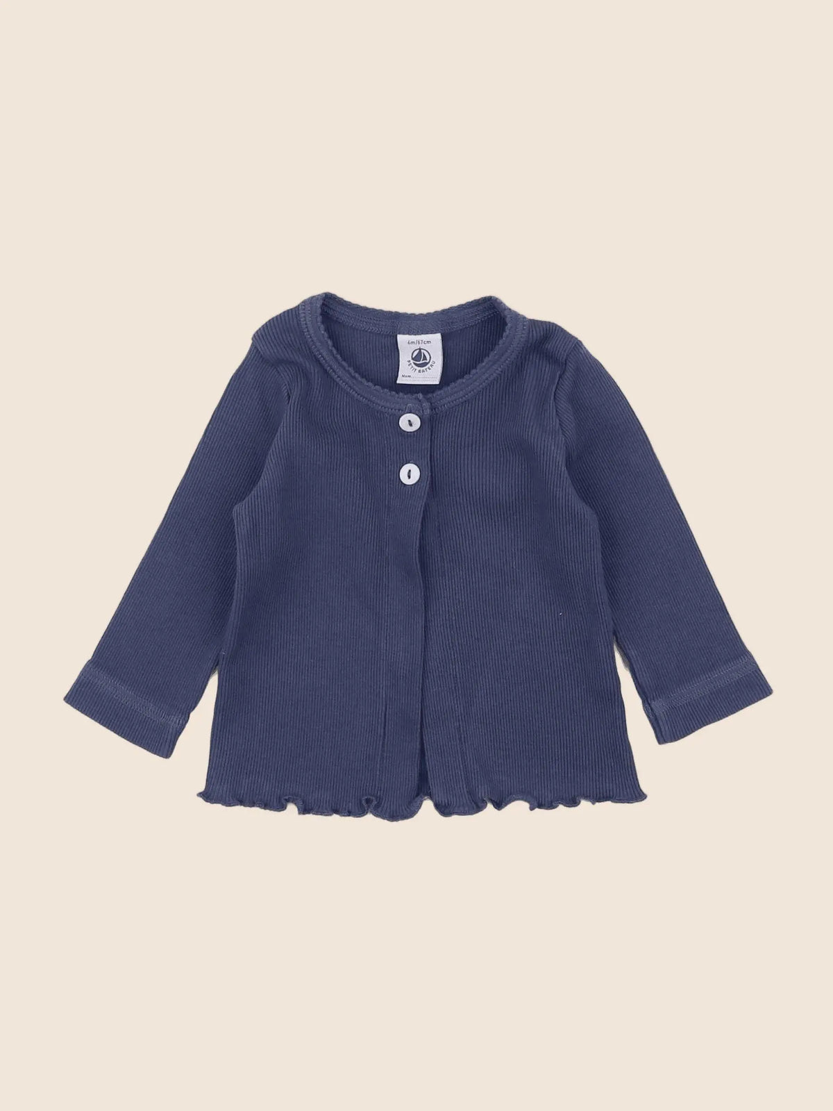 Petit Bateau - tee-shirt bleu - 6 mois