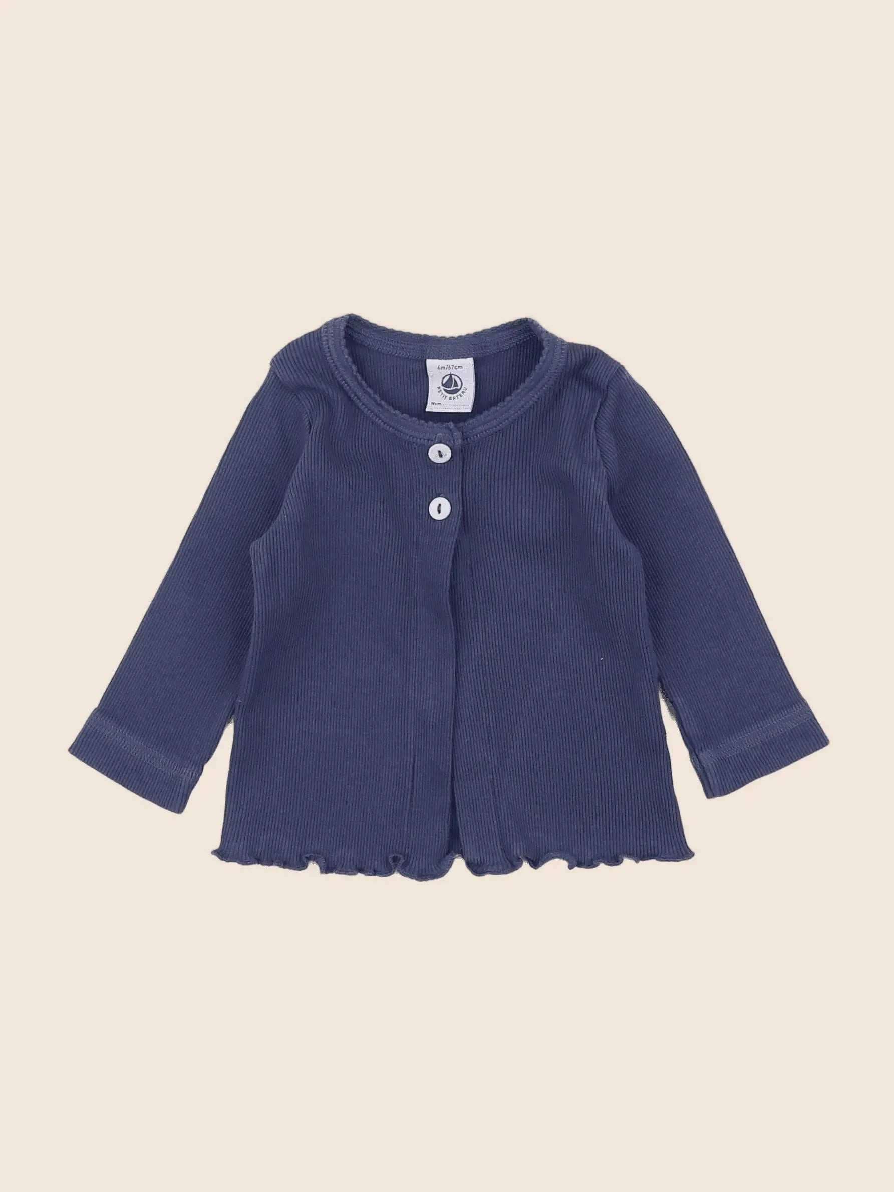Petit Bateau - tee-shirt bleu - 6 mois