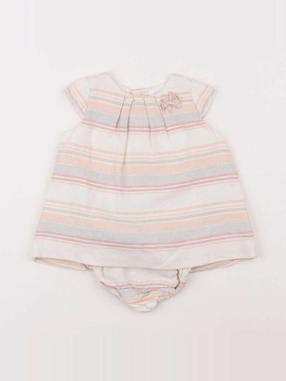 Zara - robe beige, rose - 6/9 mois