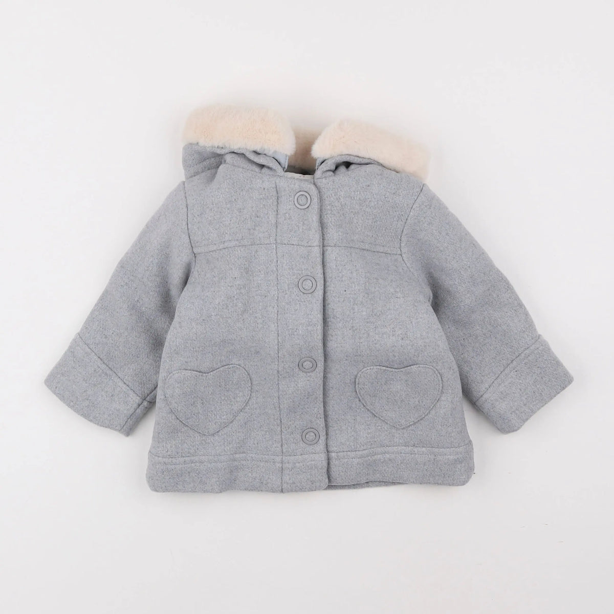 Vertbaudet - manteau gris - 12 mois