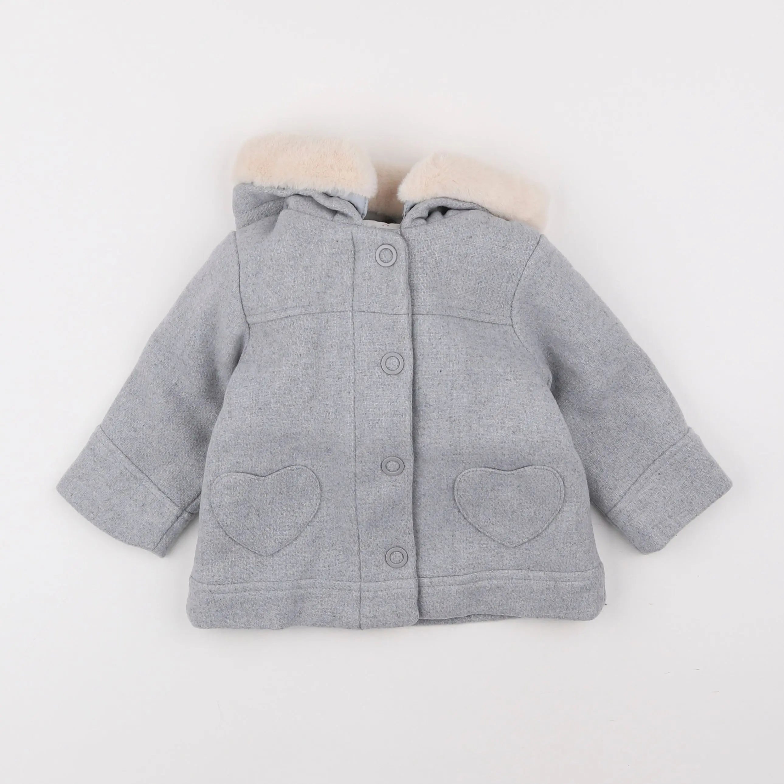 Vertbaudet - manteau gris - 12 mois
