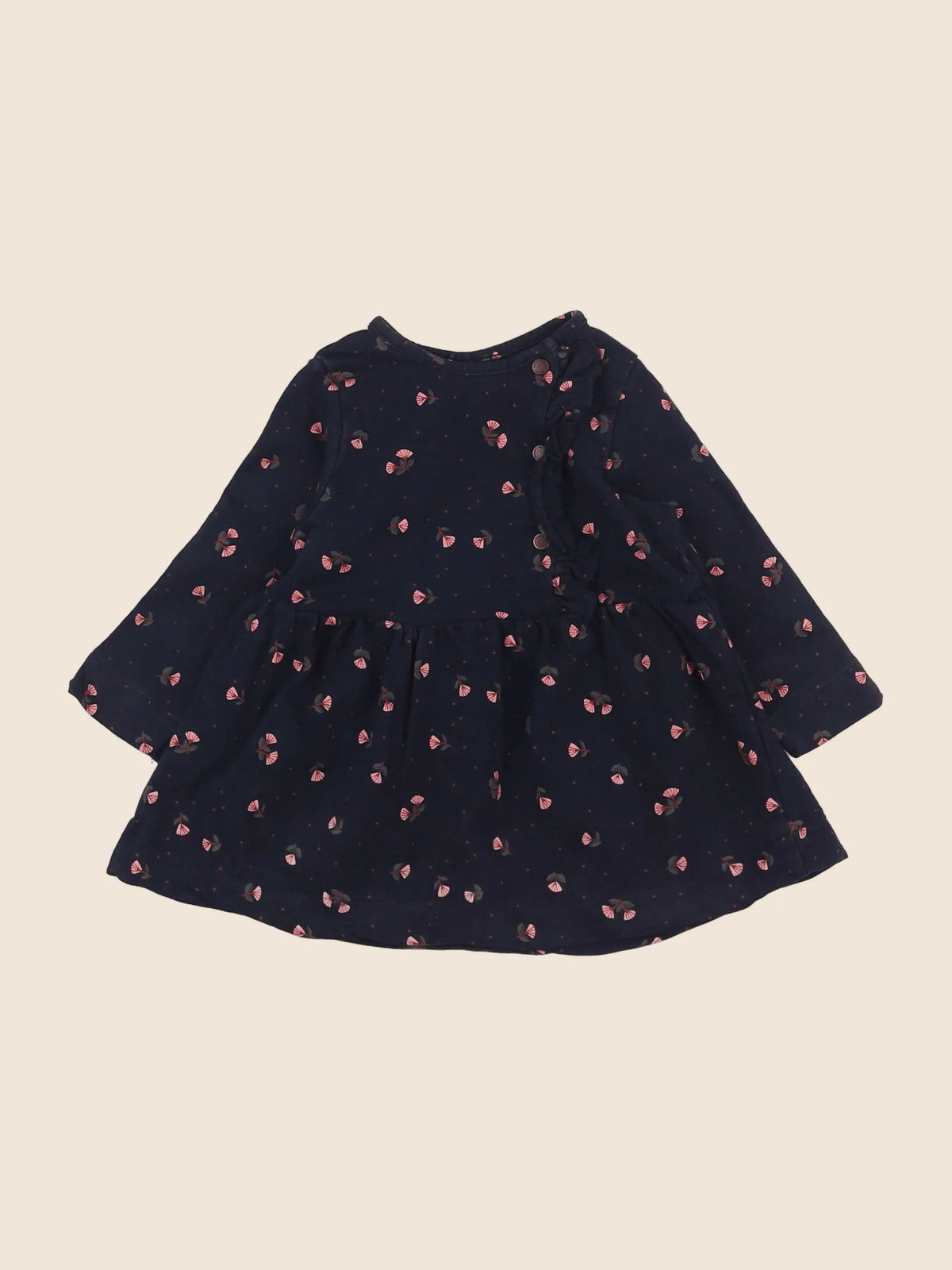 Vertbaudet - robe bleu, rose - 12 mois