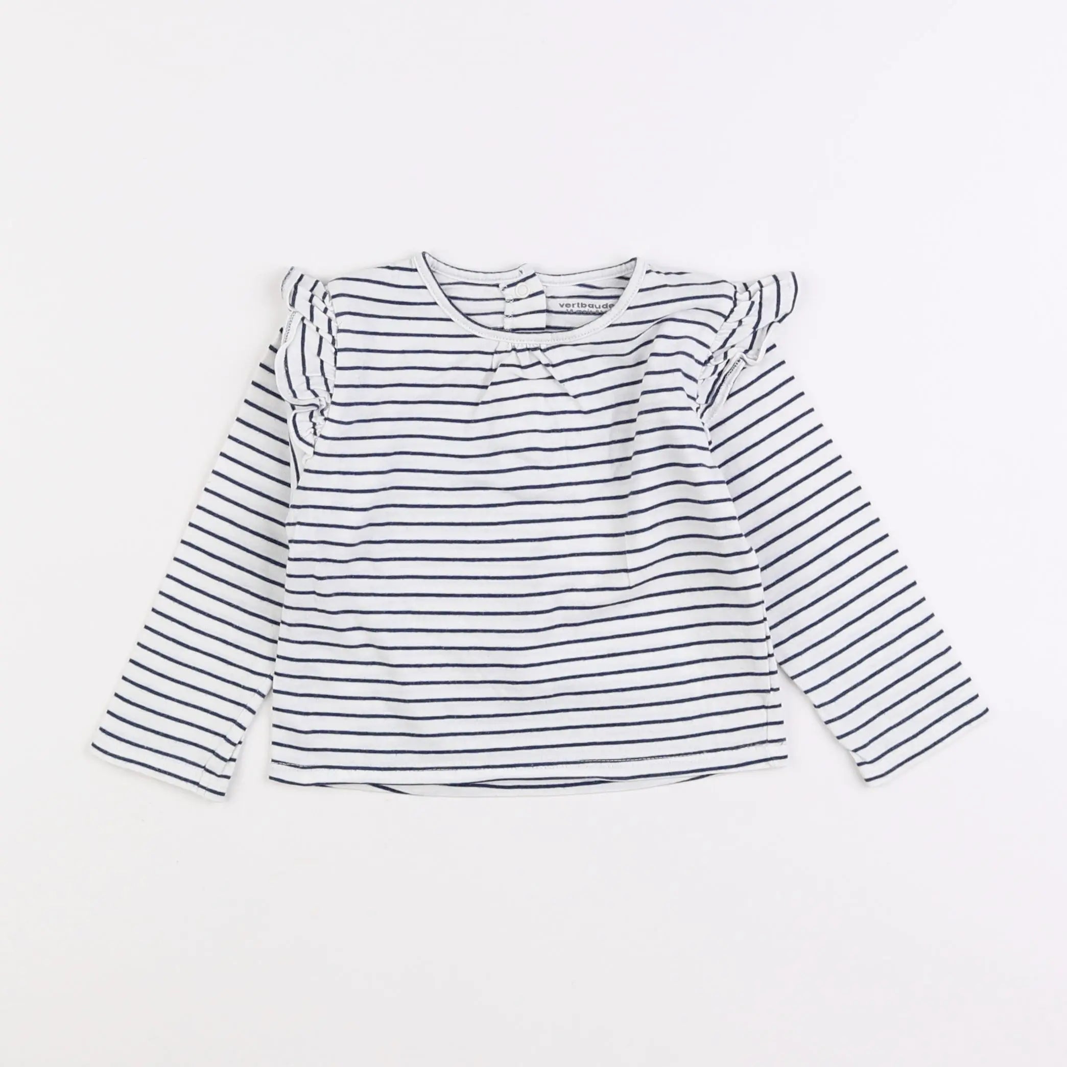 Vertbaudet - tee-shirt bleu, blanc - 18 mois