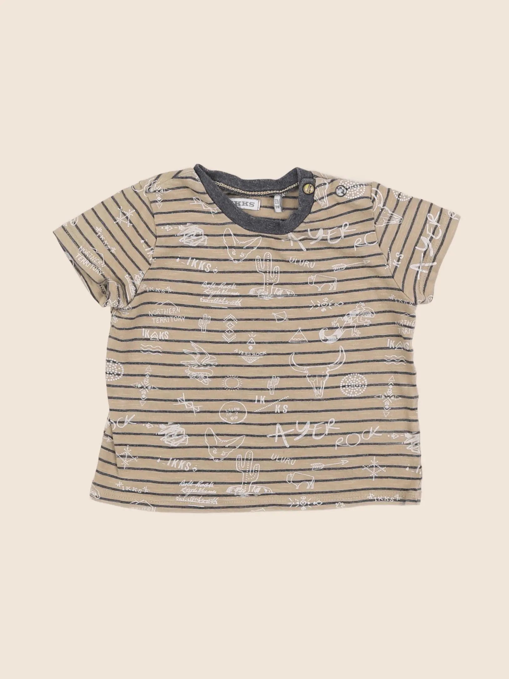 IKKS - tee-shirt beige - 12 mois