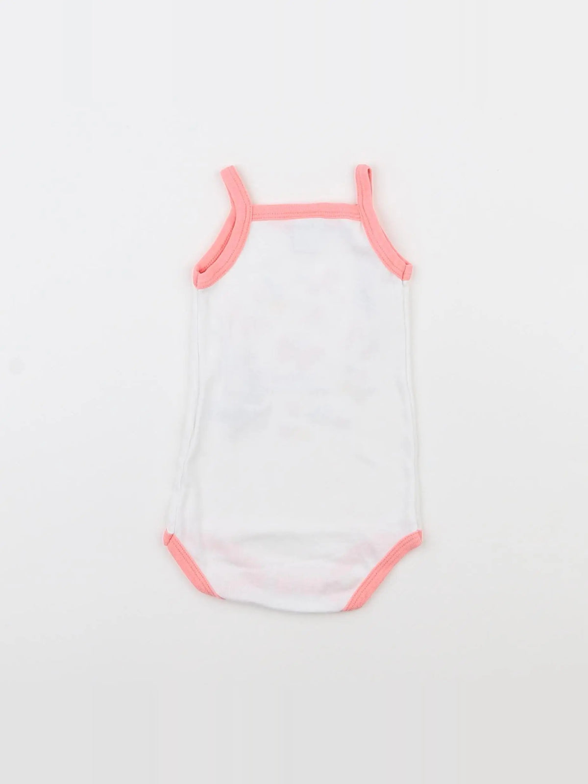 Petit Bateau - body blanc, rose - 3 mois