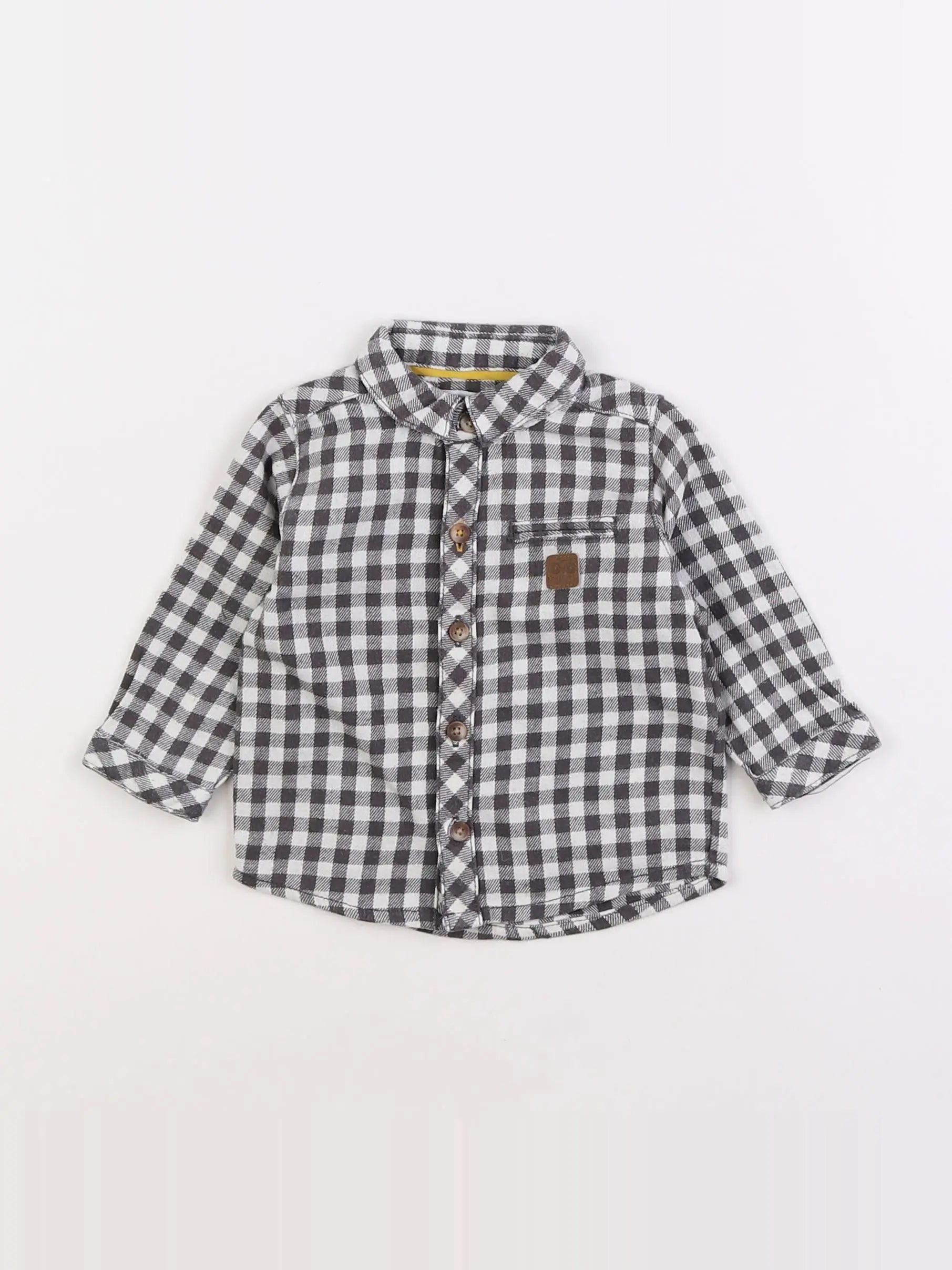 Vertbaudet - chemise gris - 6 mois