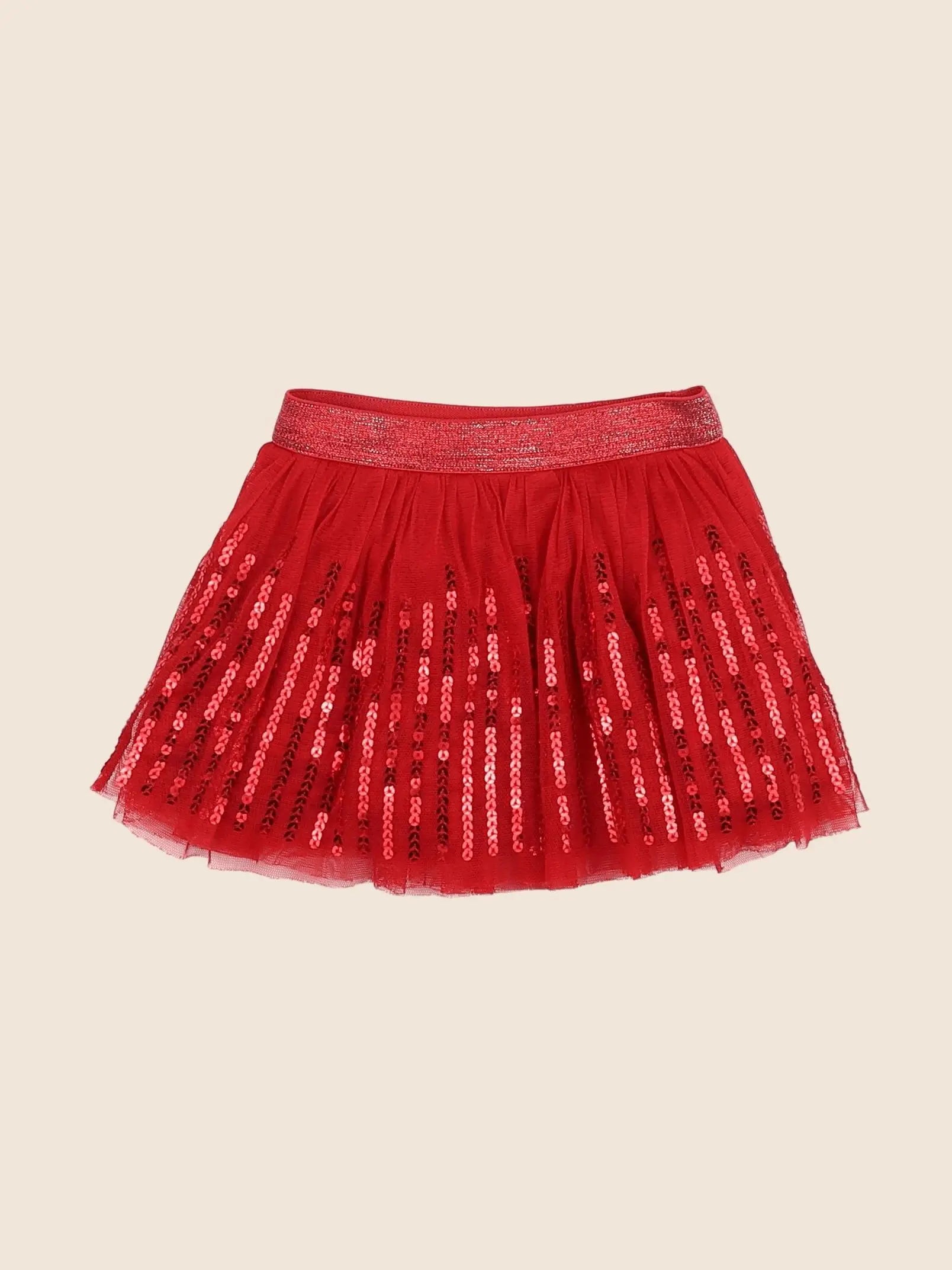 Vertbaudet - jupe rouge, or - 2 ans