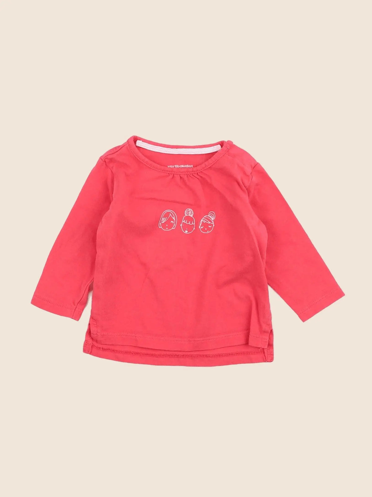 Vertbaudet - tee-shirt rose - 3 mois