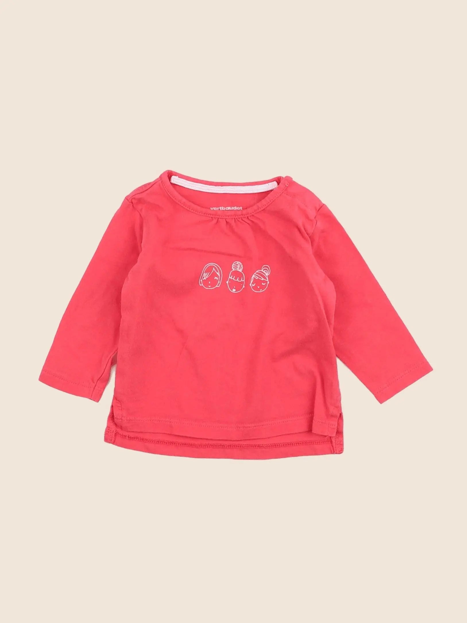 Vertbaudet - tee-shirt rose - 3 mois