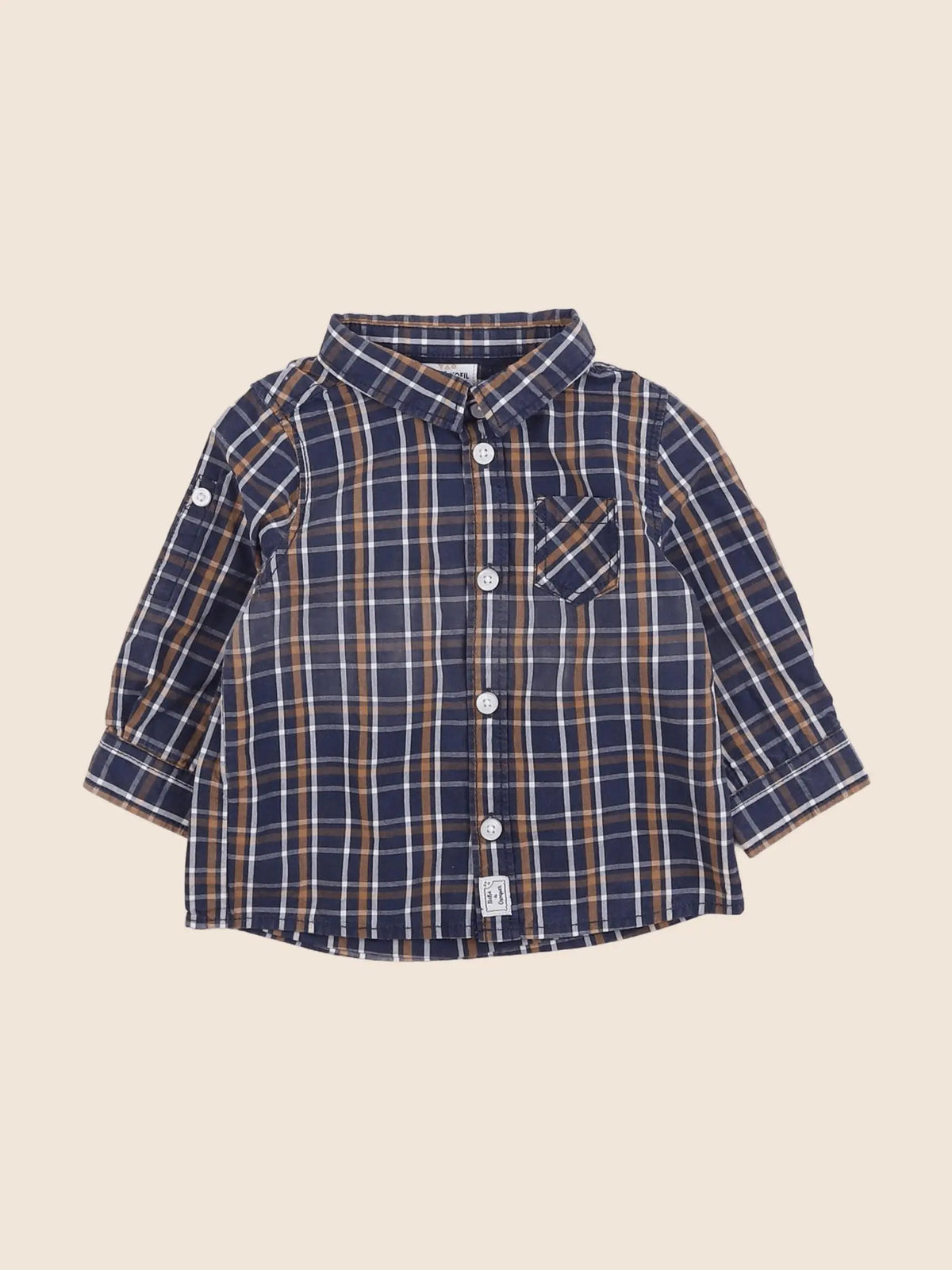 Tape à l'oeil - chemise bleu, marron - 6 mois