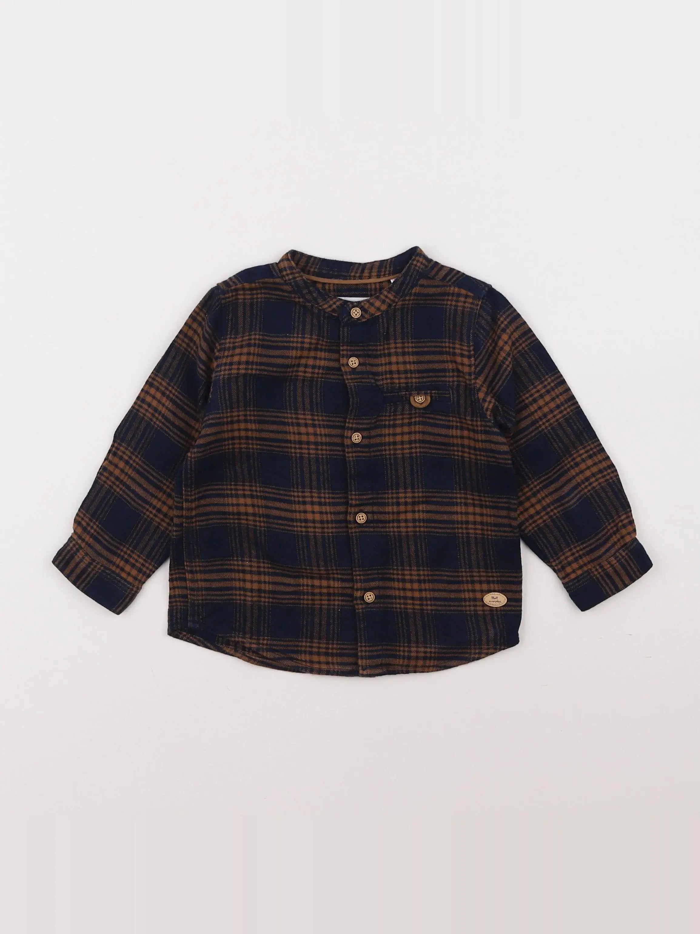 Zara - chemise bleu, marron - 9/12 mois
