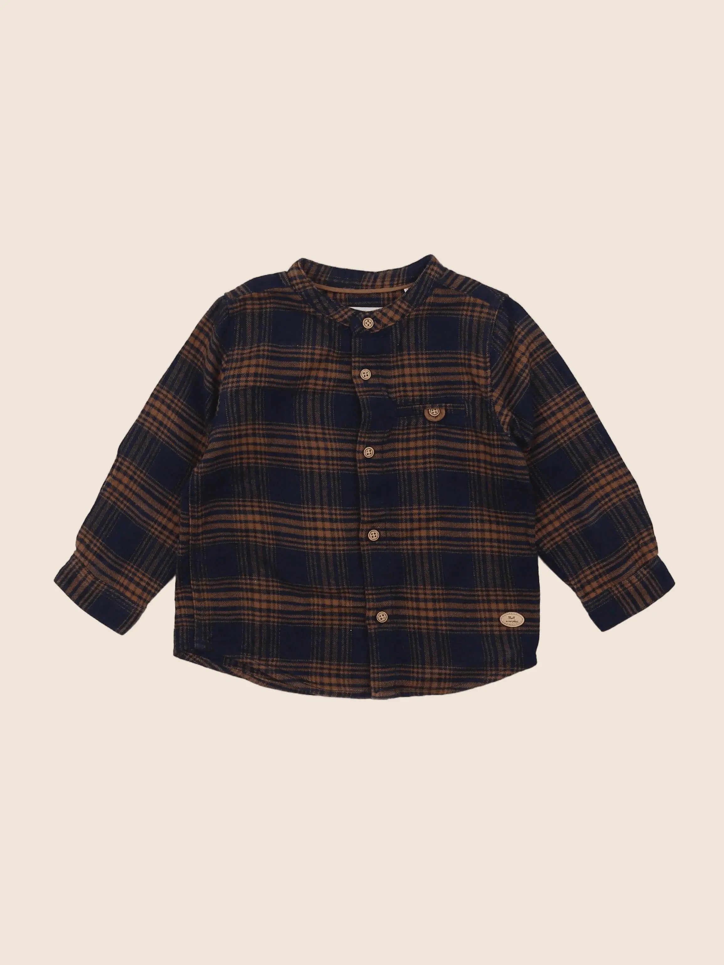 Zara - chemise bleu, marron - 9/12 mois