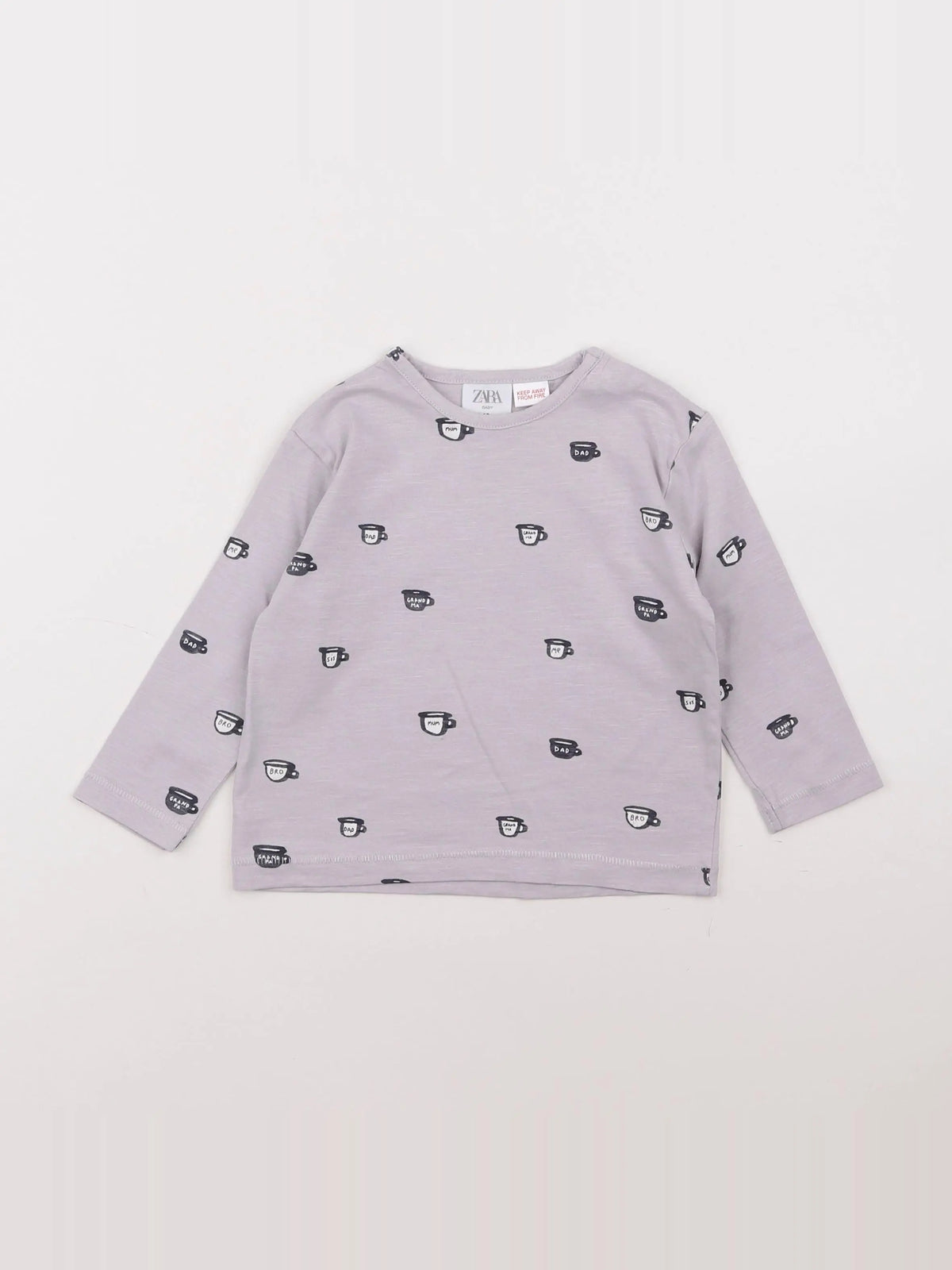 Zara - tee-shirt gris - 9/12 mois