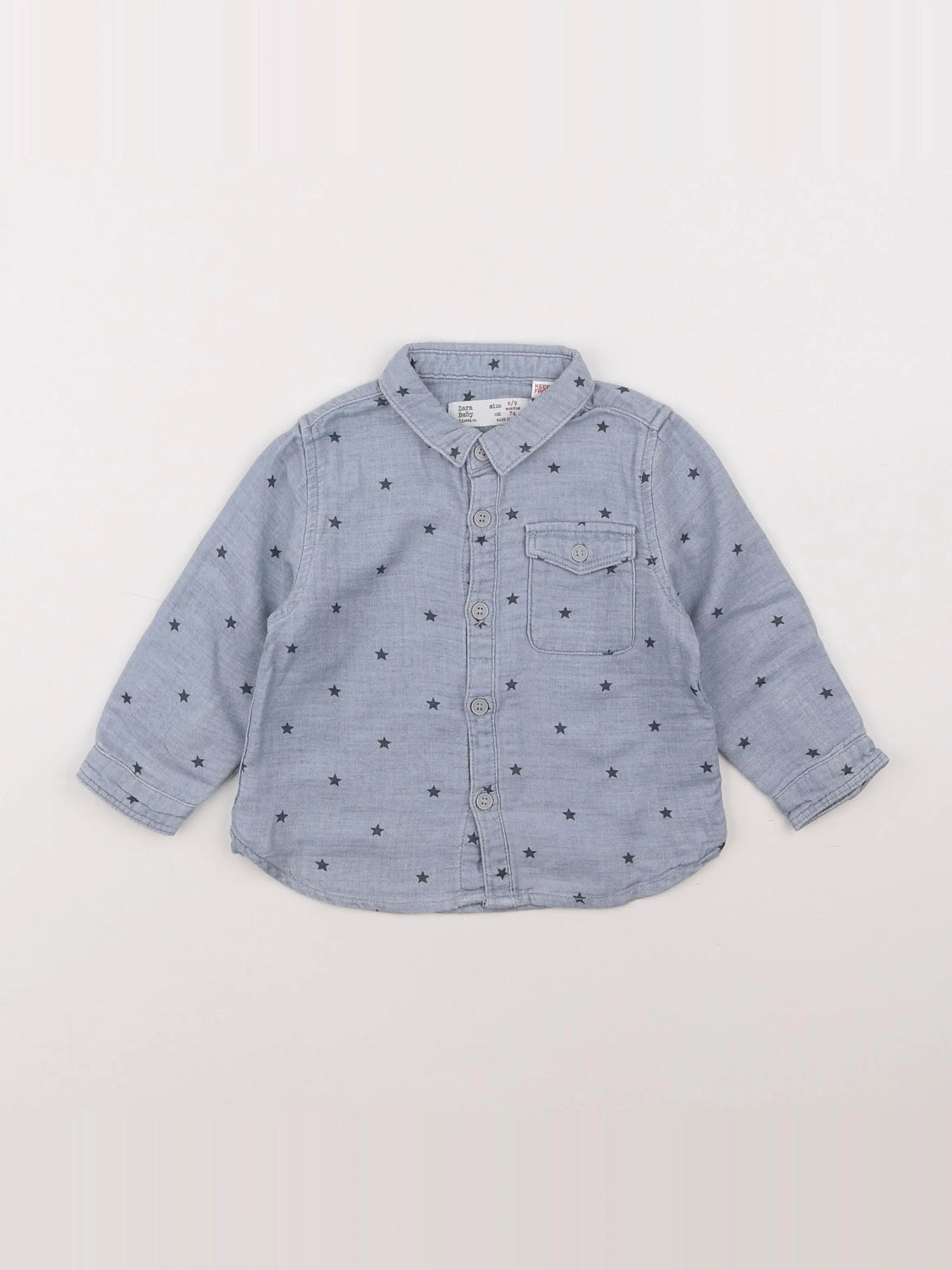 Zara - chemise bleu - 6/9 mois
