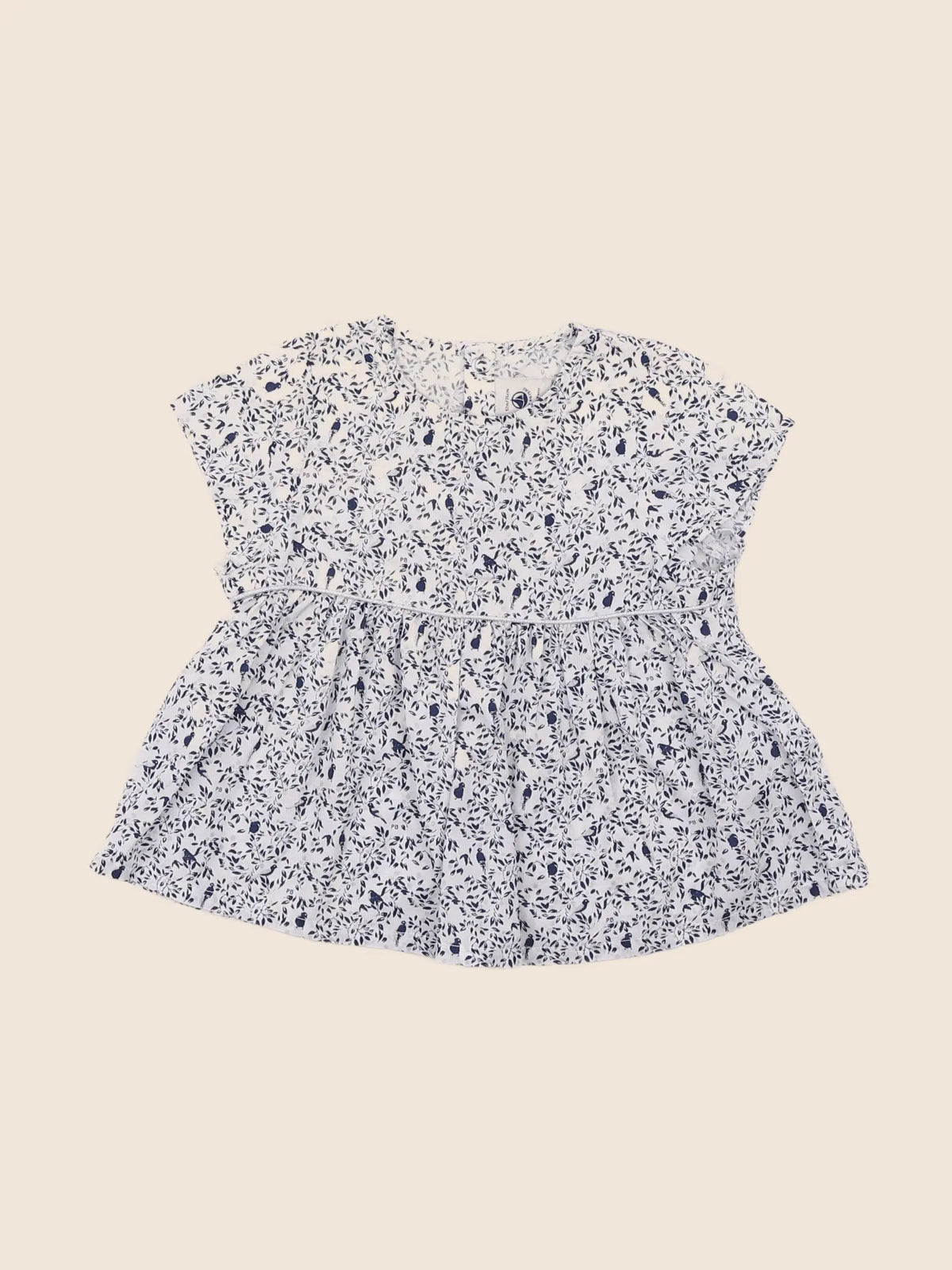 Petit Bateau - blouse bleu - 12 mois