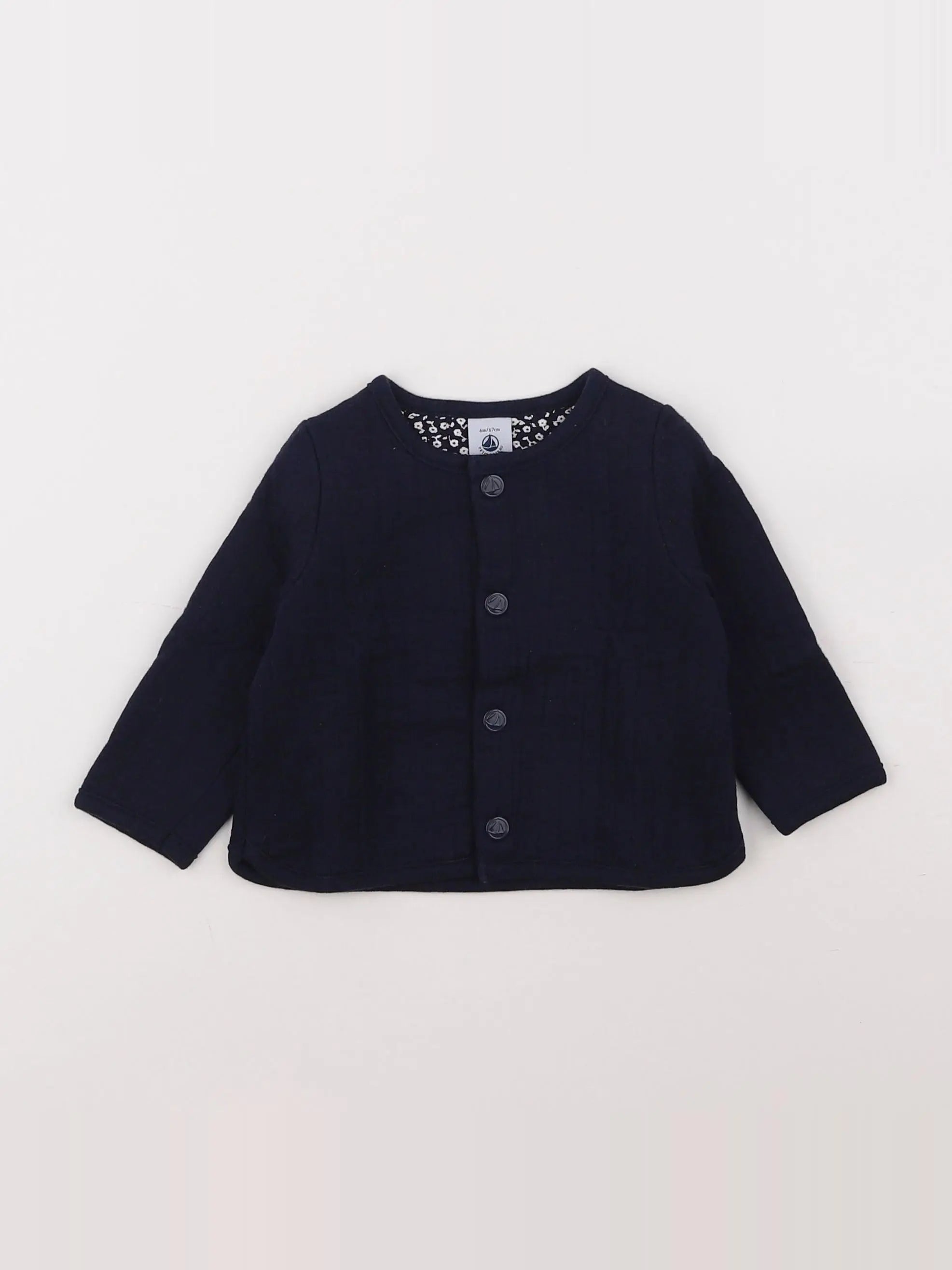 Petit Bateau - sweat bleu - 6 mois