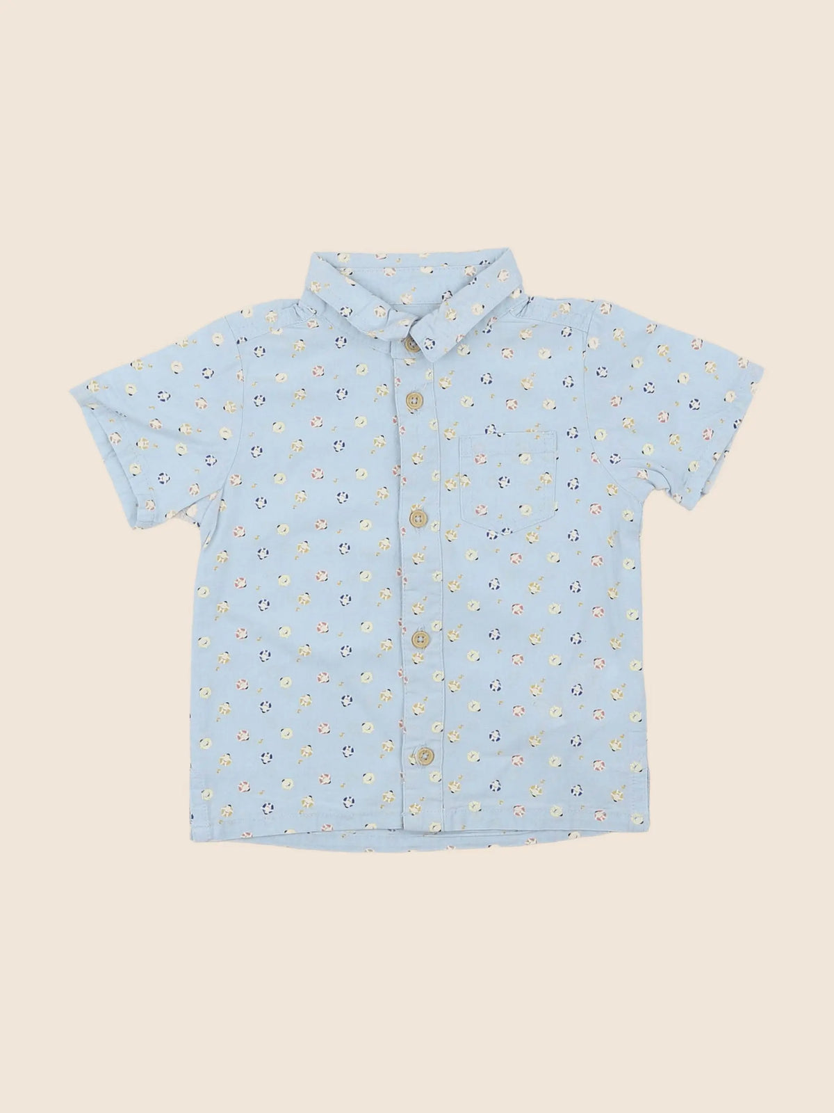 Vertbaudet - chemise bleu - 12 mois