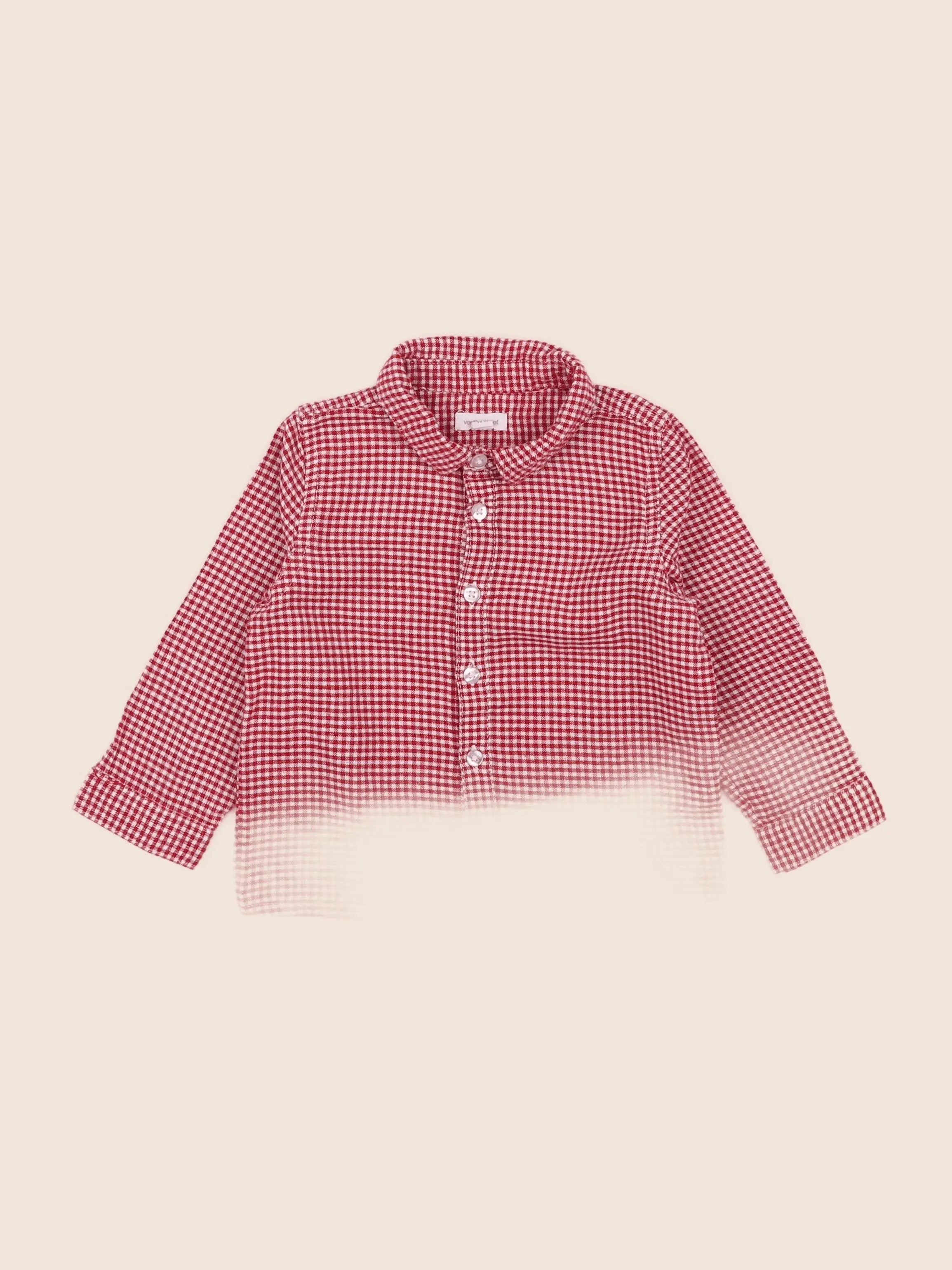 Vertbaudet - chemise rouge - 18 mois