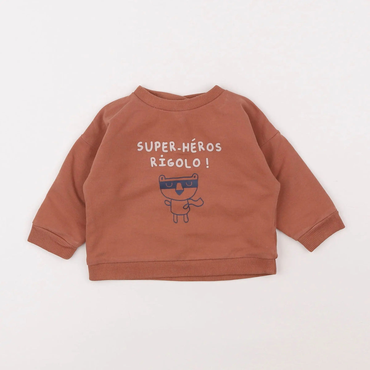 Vertbaudet - sweat marron - 6 mois