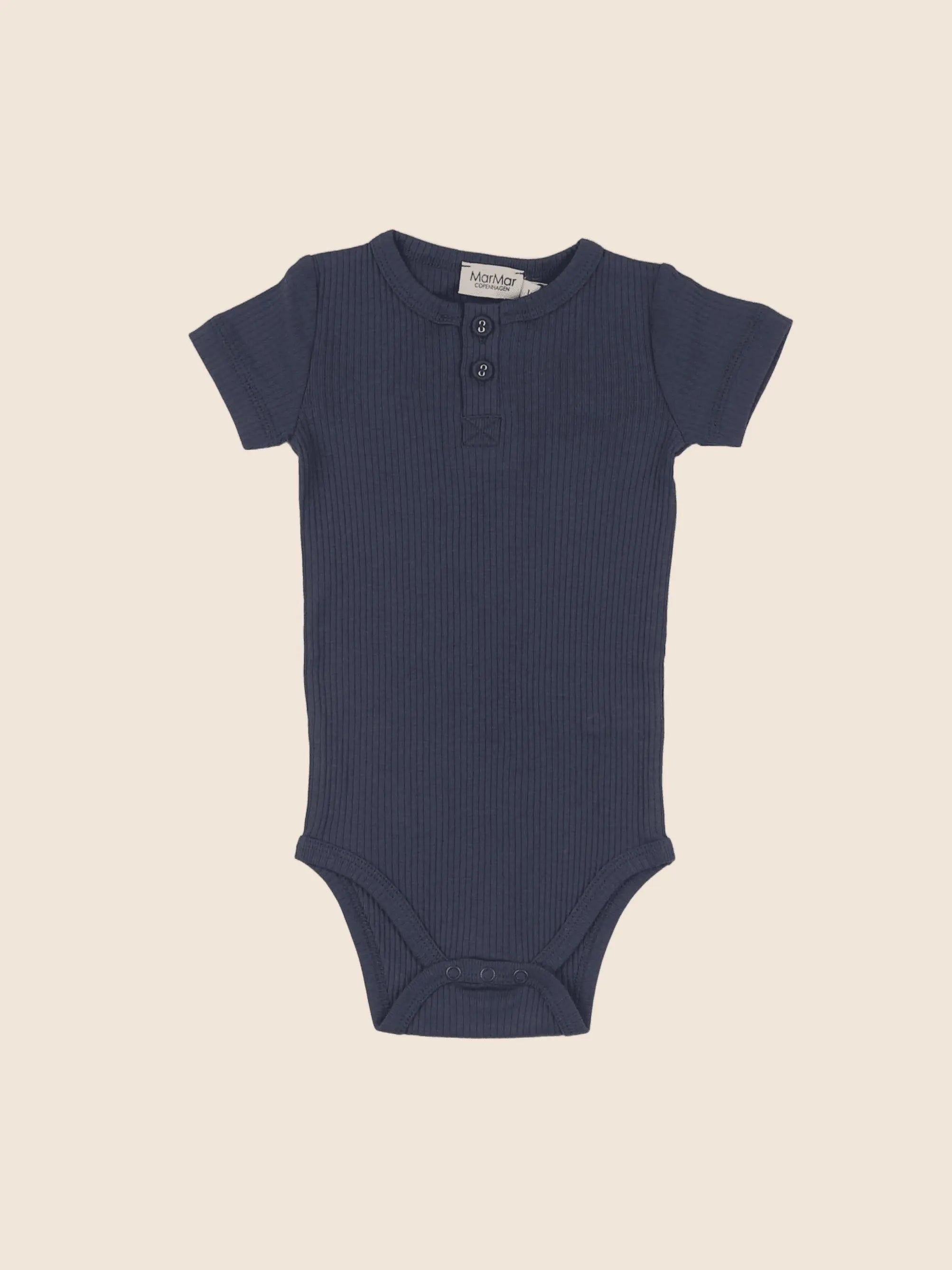 Body manches courtes avec boutons bleu foncé