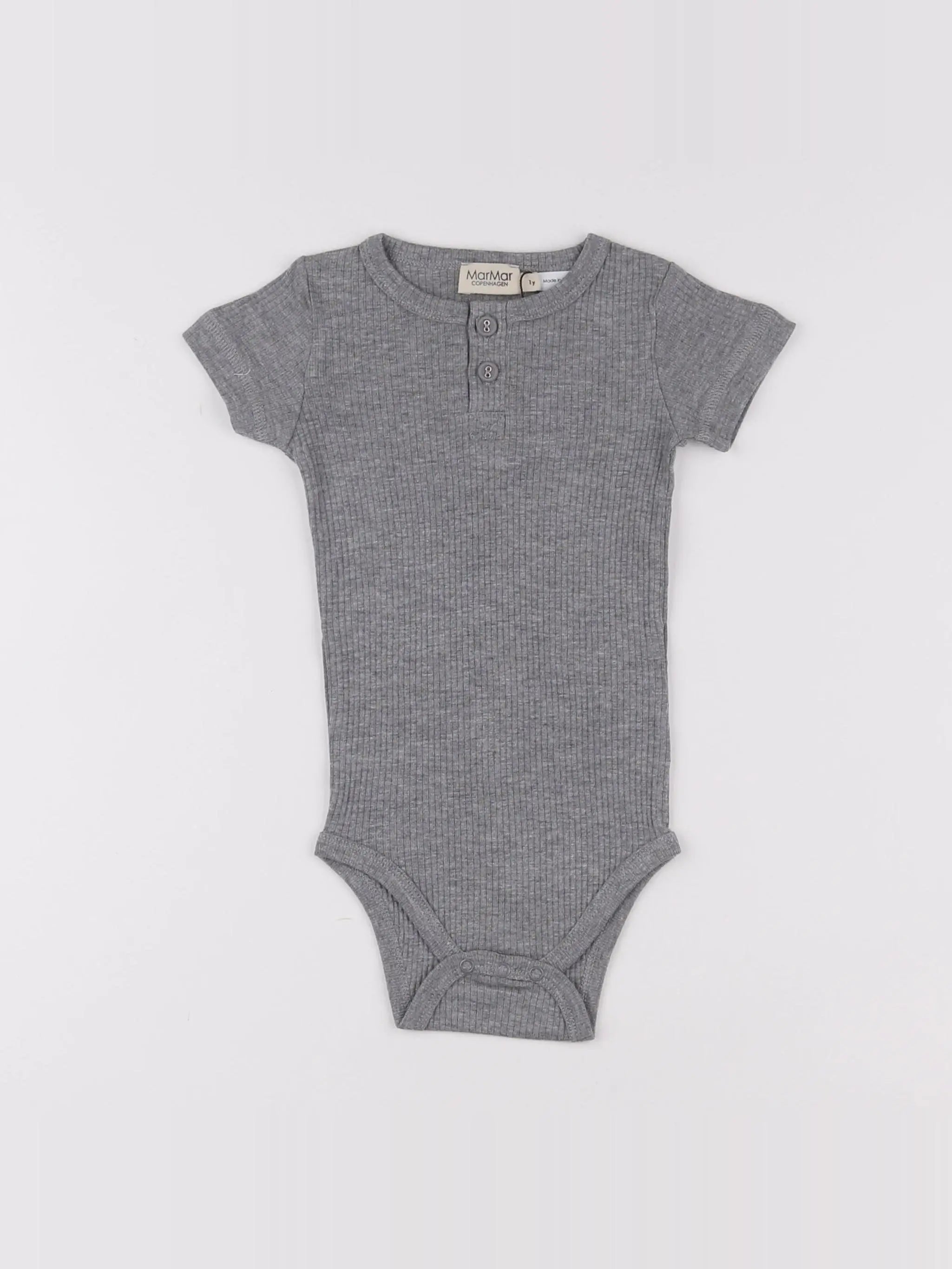 Body manches courtes avec boutons gris