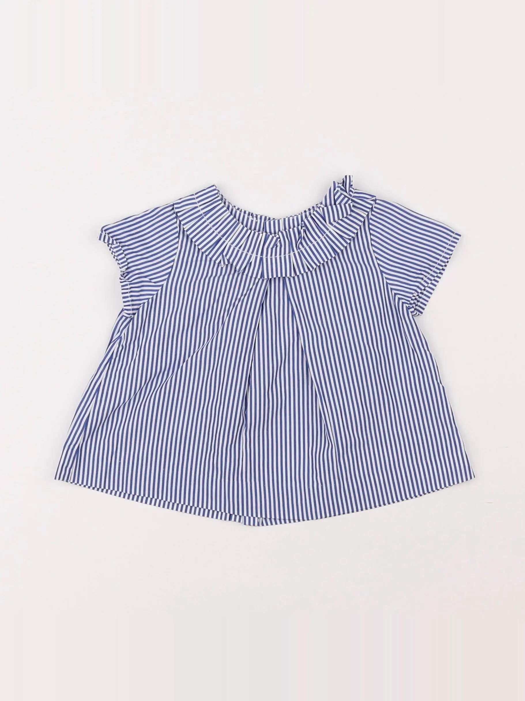 Jacadi - blouse blanc, bleu - 6 mois