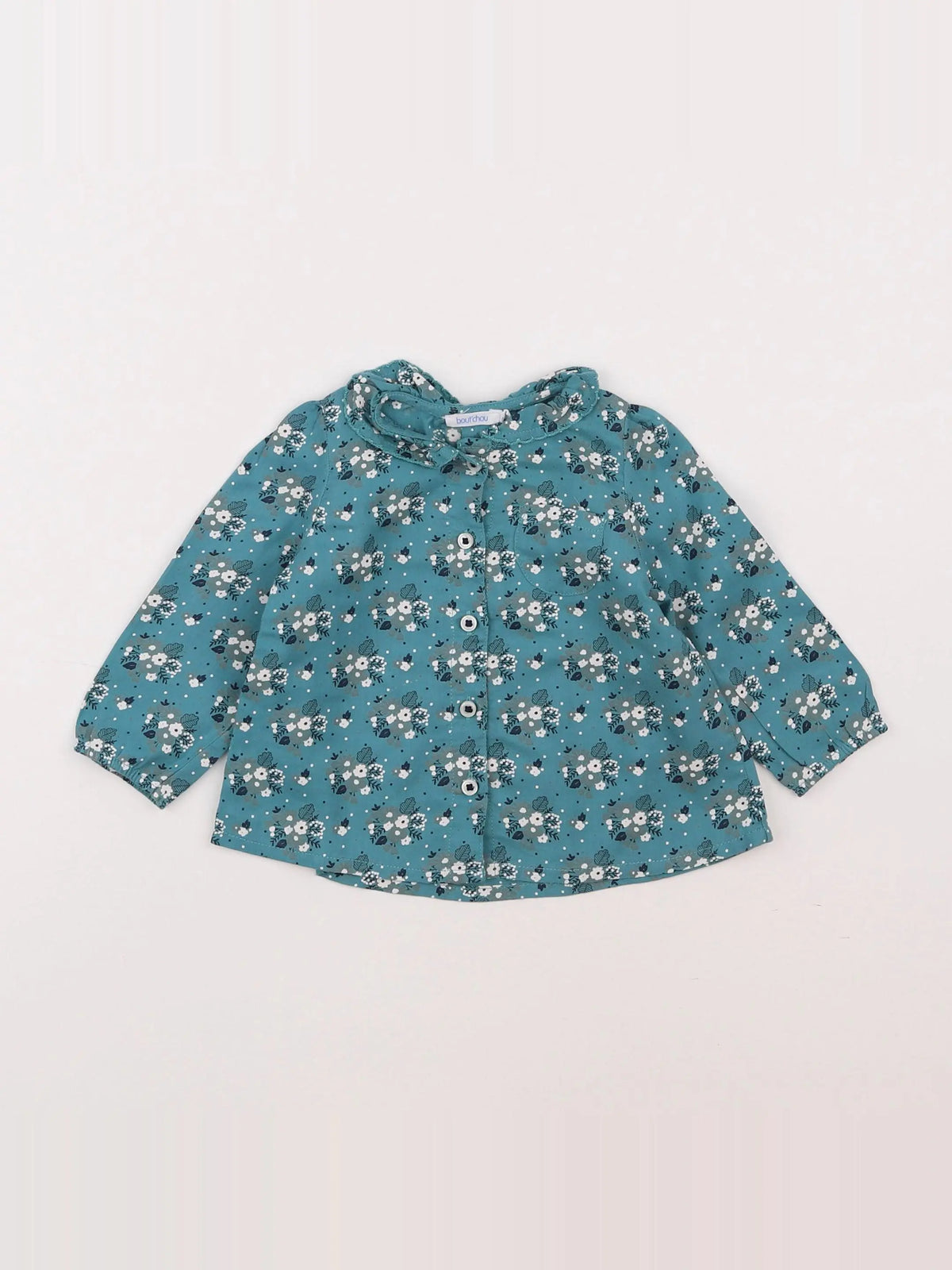 Boutchou - blouse vert - 6 mois