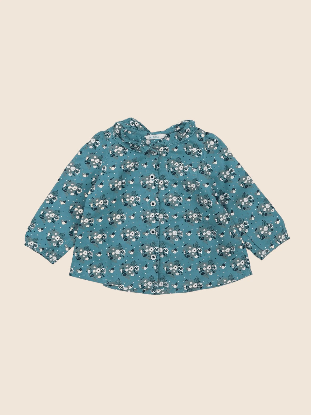 Boutchou - blouse vert - 6 mois