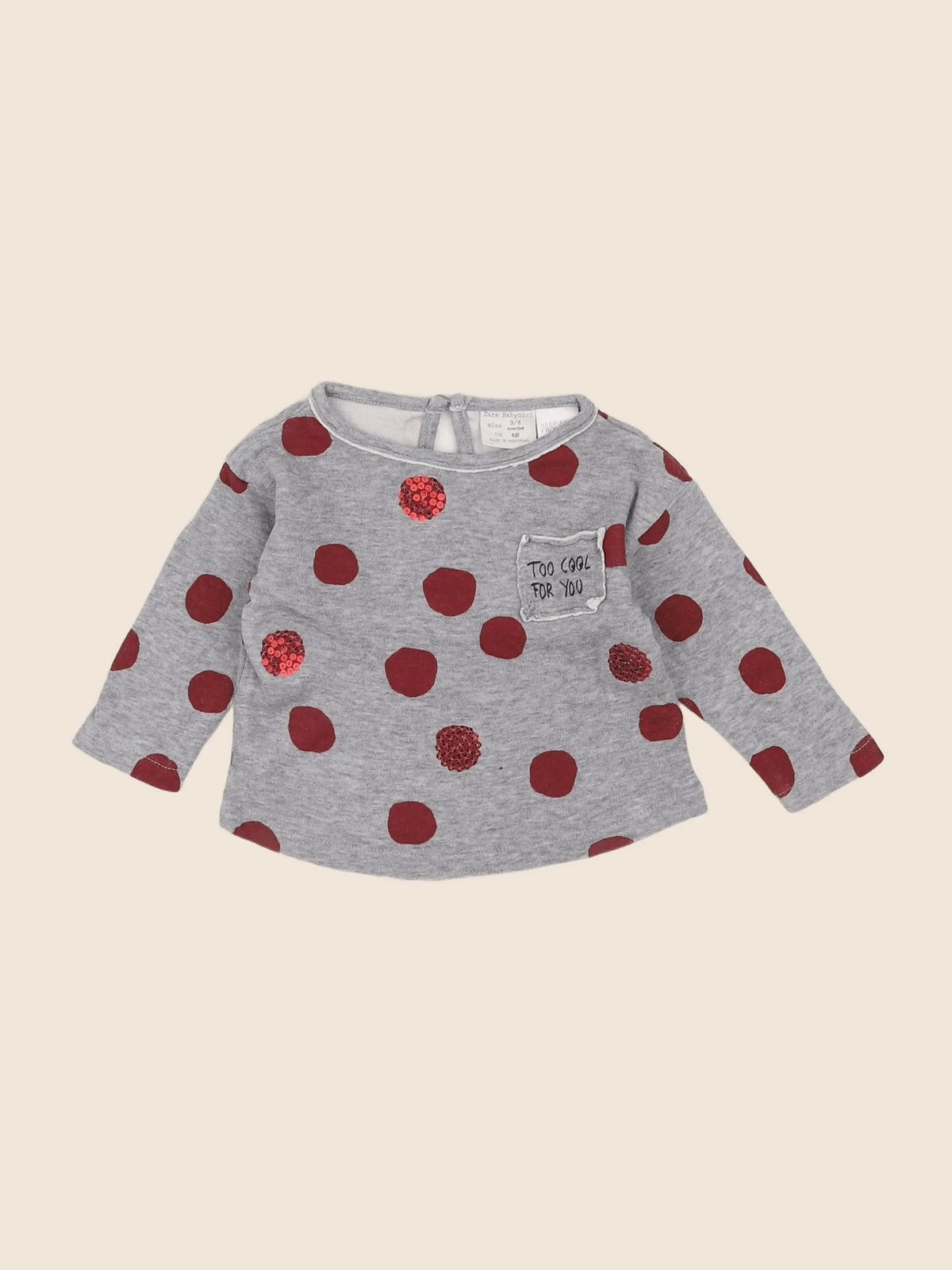 Zara - tee-shirt gris, rouge - 3/6 mois