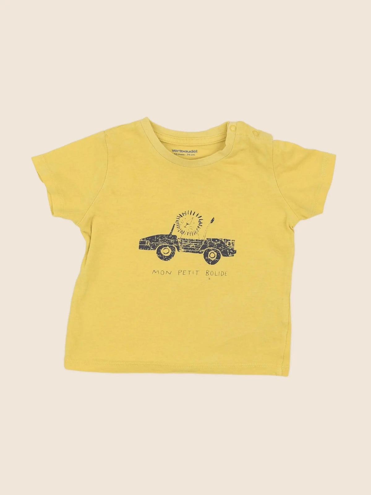 Vertbaudet - tee-shirt jaune - 12 mois