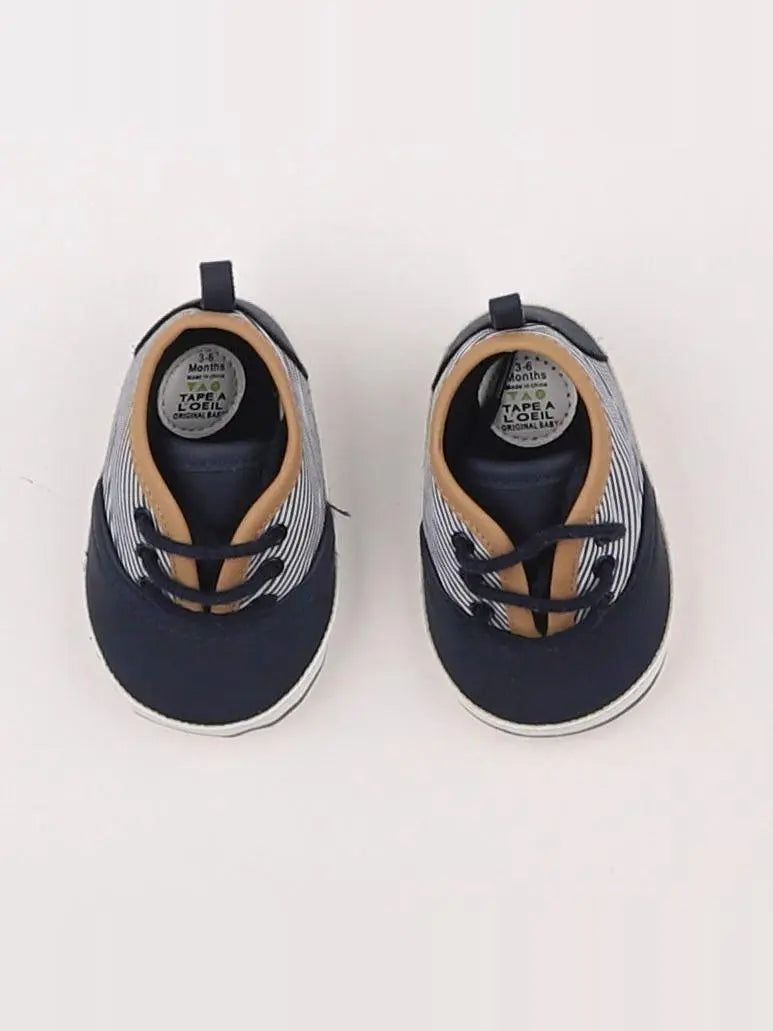 Tape à l'oeil - chaussons bleu - 3/6 mois