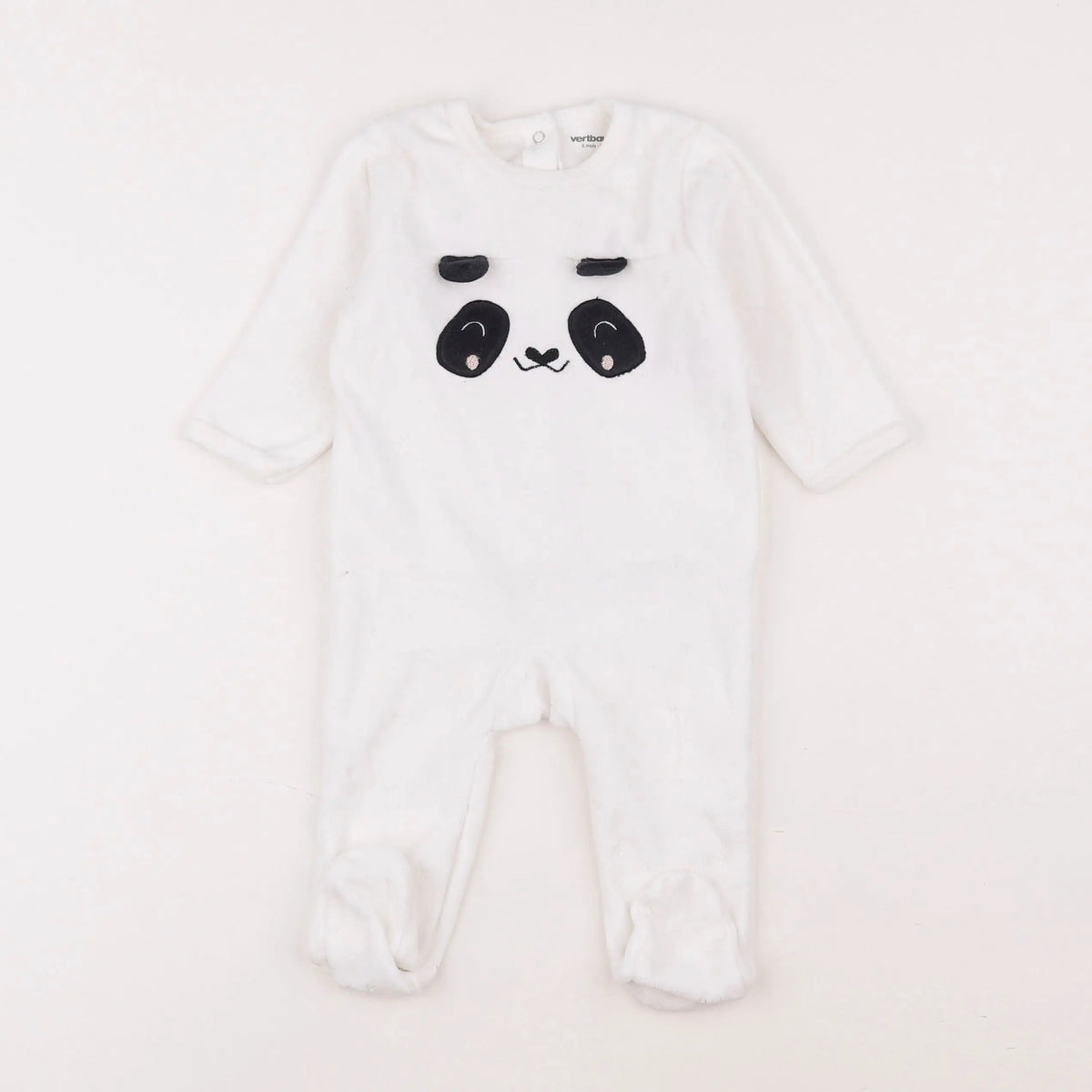 Vertbaudet - pyjama velours blanc - 6 mois