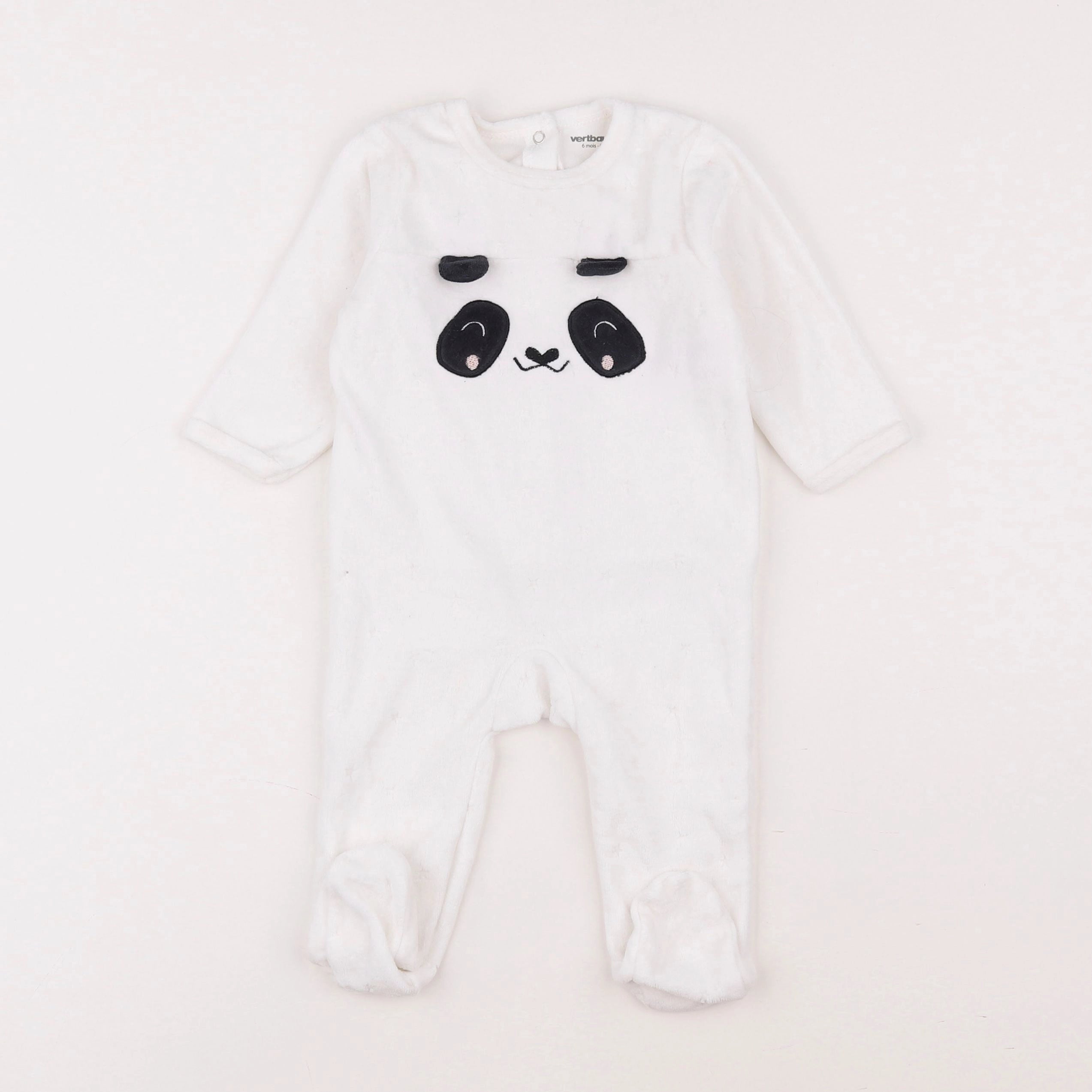 Vertbaudet - pyjama velours blanc - 6 mois
