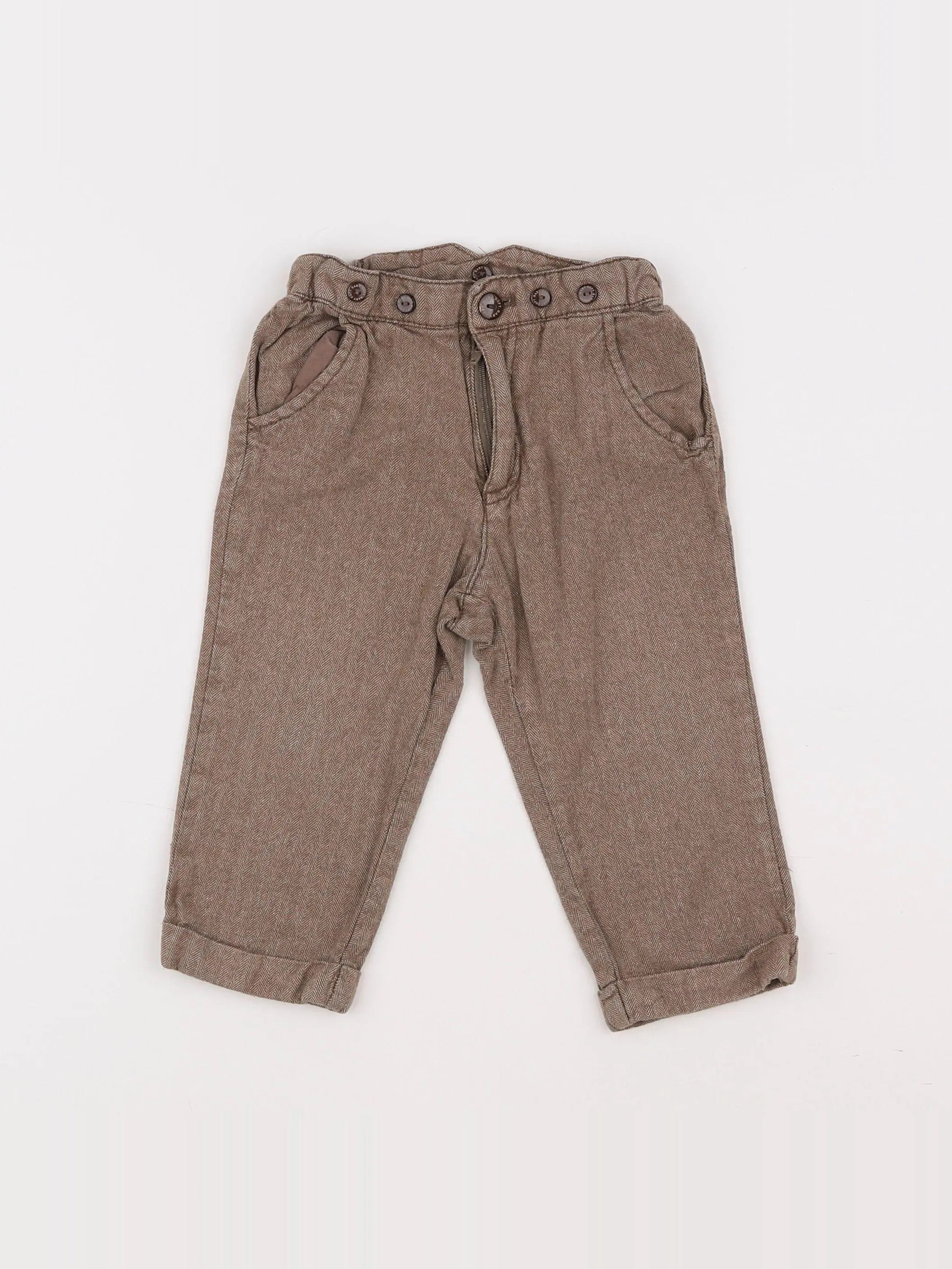 H&M - pantalon marron - 9/12 mois