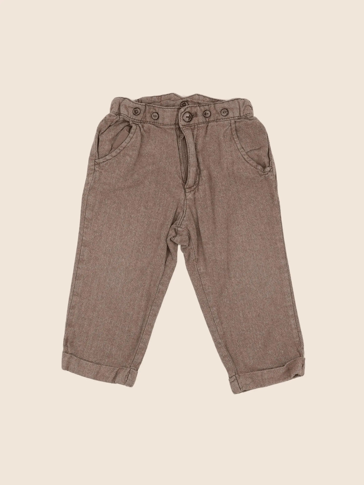H&M - pantalon marron - 9/12 mois