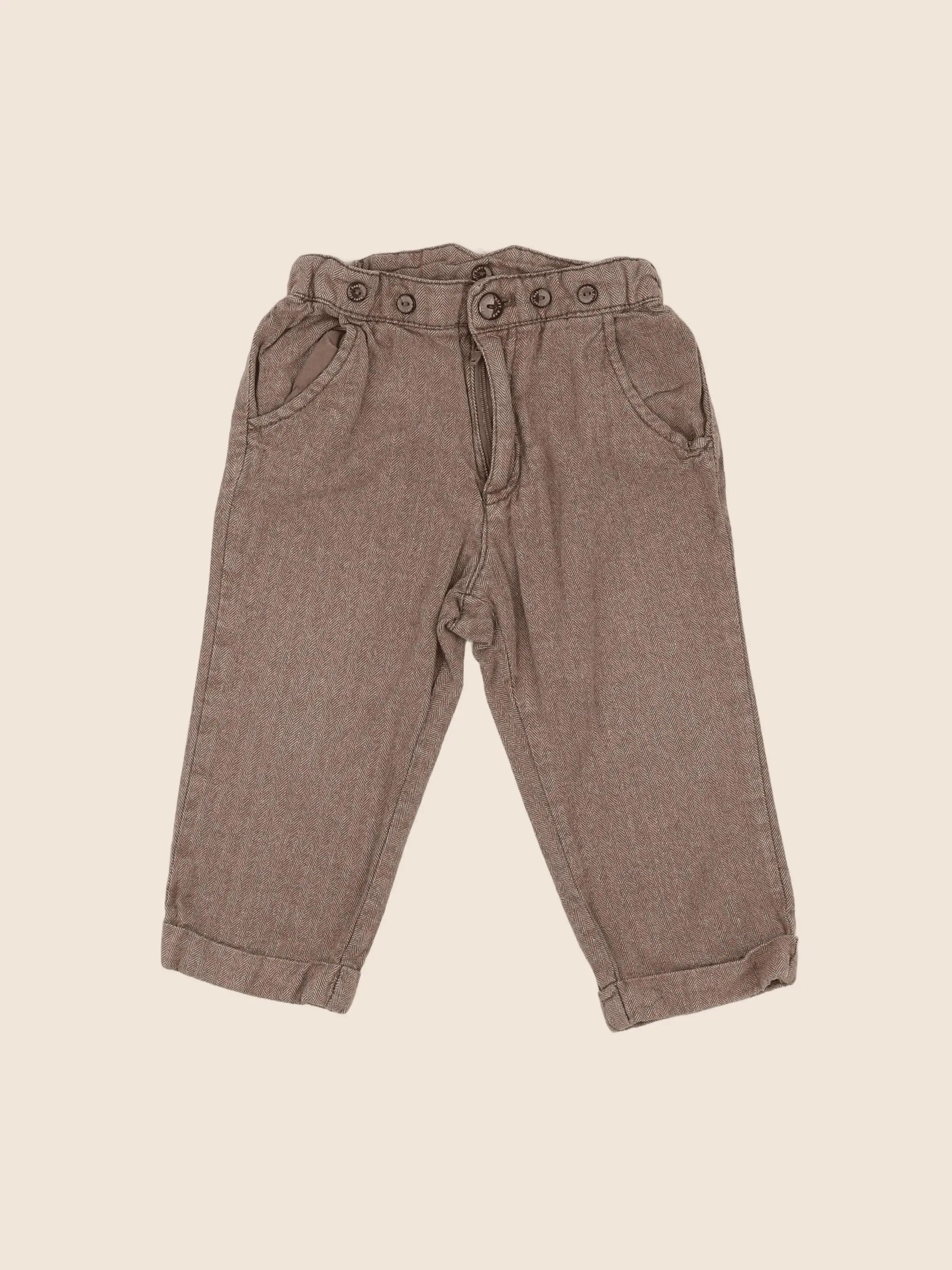 H&M - pantalon marron - 9/12 mois