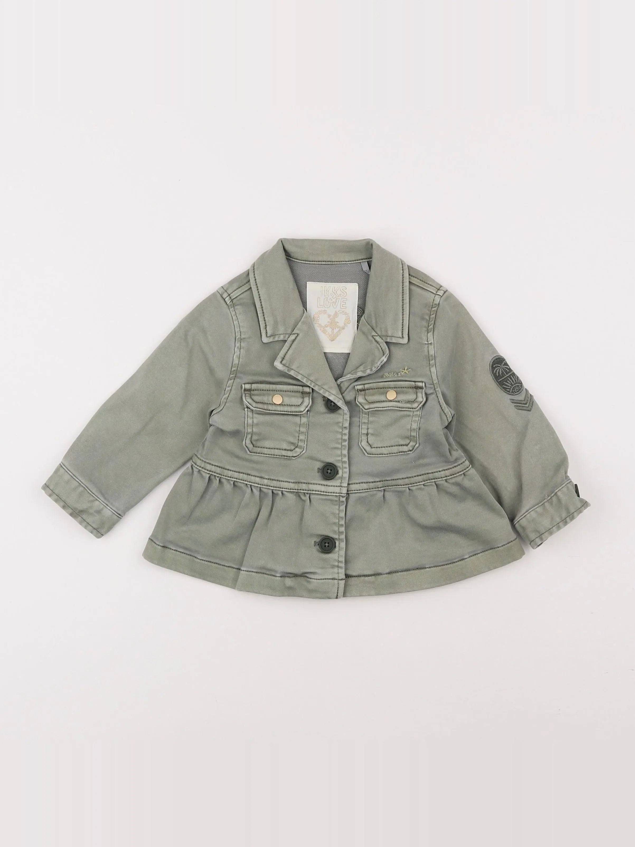 IKKS - veste imprimé au dos vert - 12 mois